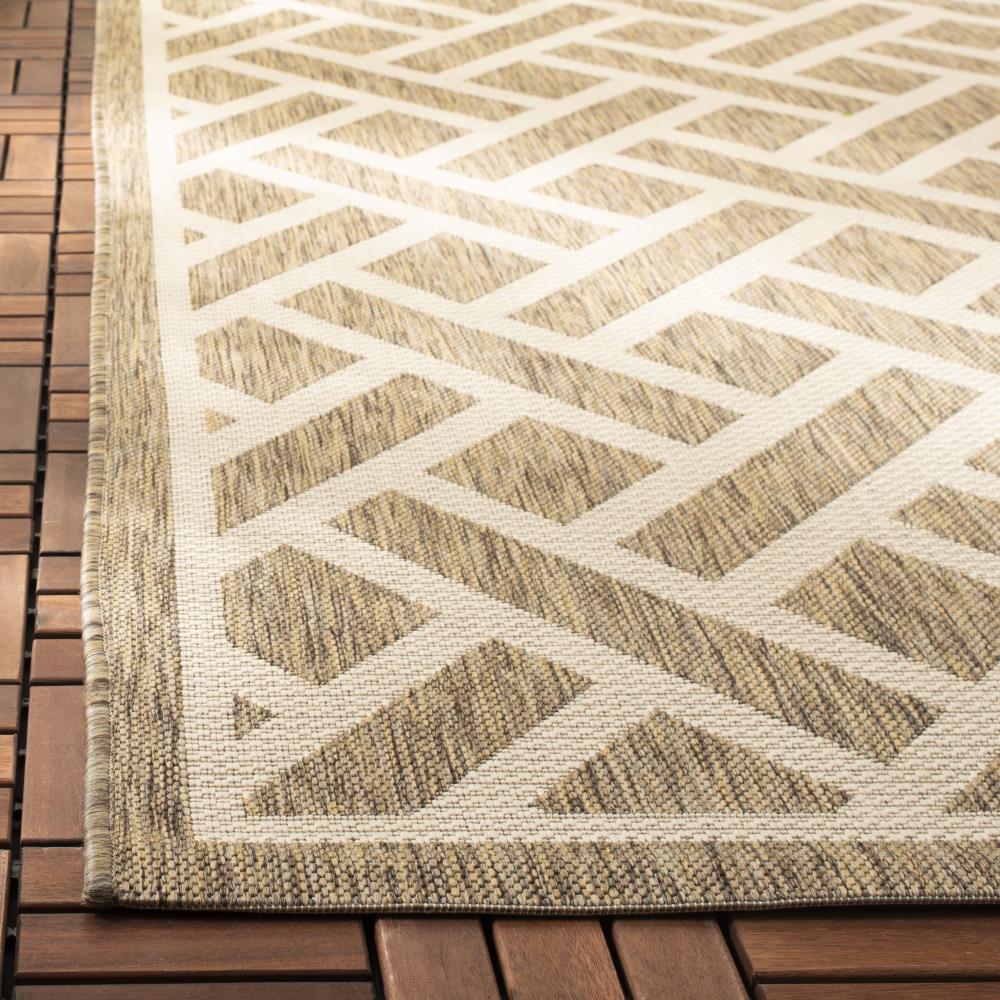 Courtyard CY6306 Power Loomed Indoor/Outdoor Area Rug - Brown/Light Beige - 5'3"x7'7" - Safavieh.