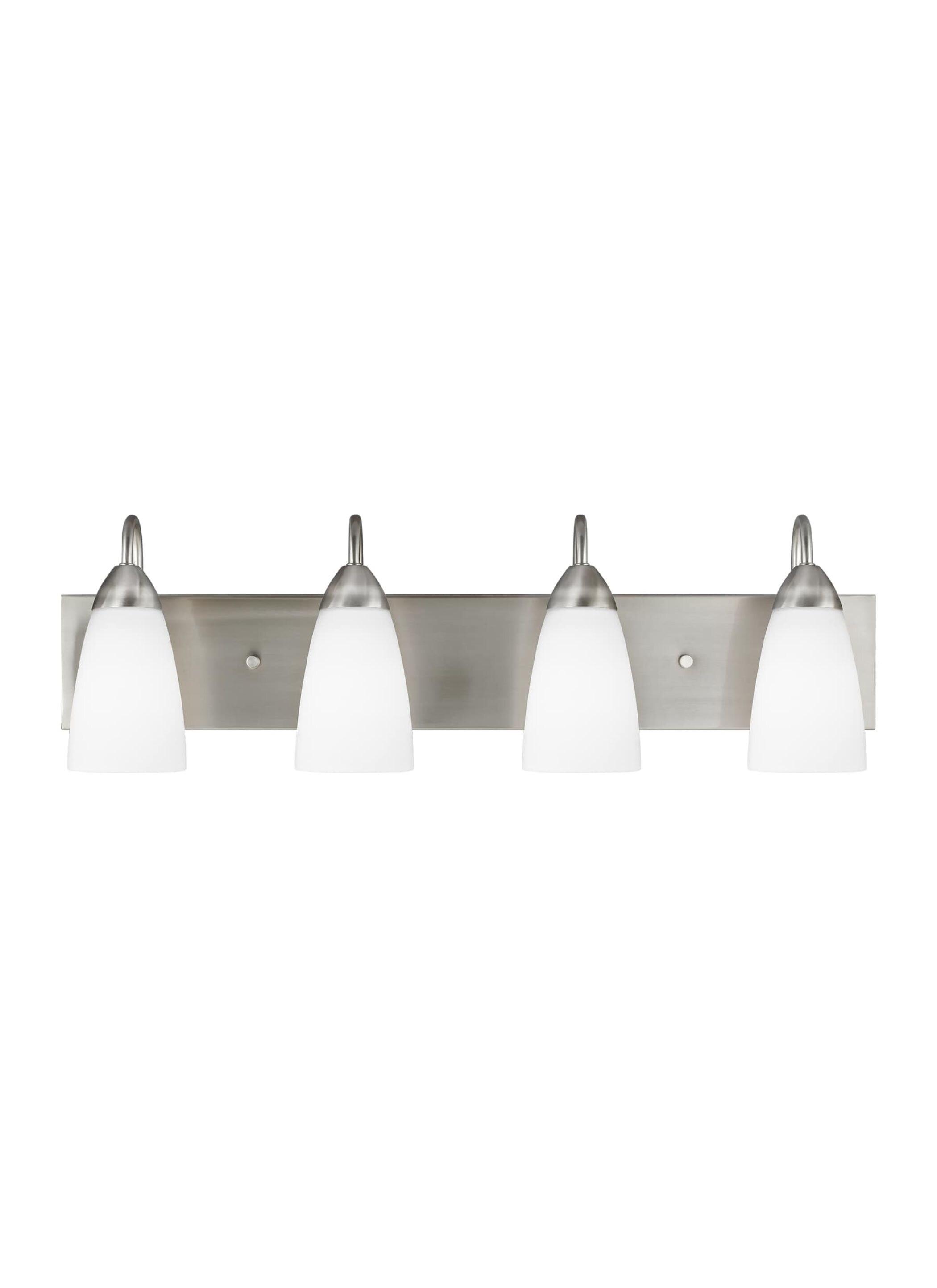Generation Lighting Seville 28.375-in 4 -Light Brushed Nickel Traditional Vanity light