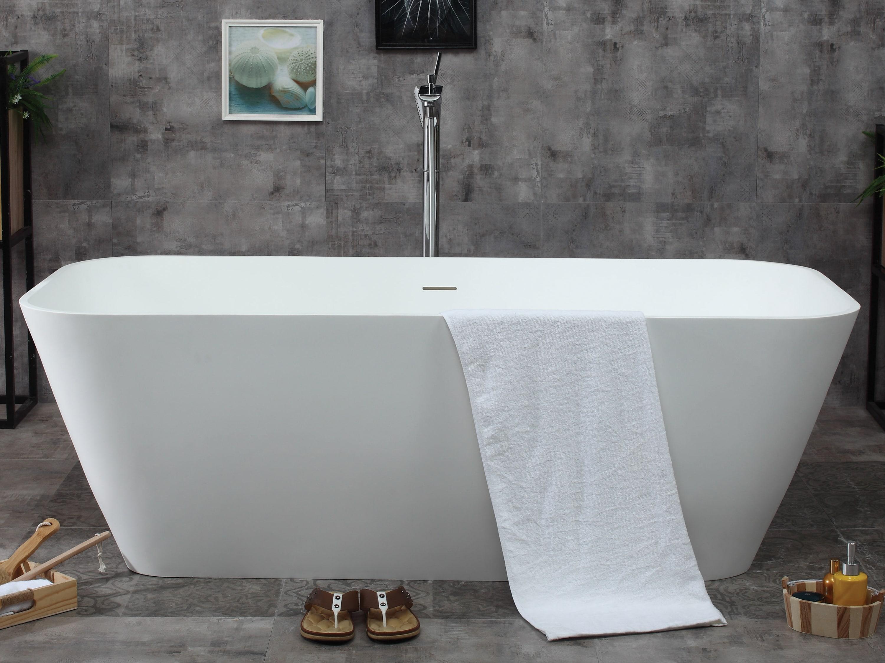 67.75'' x 31.25'' Freestanding Soaking Solid Surface Bathtub