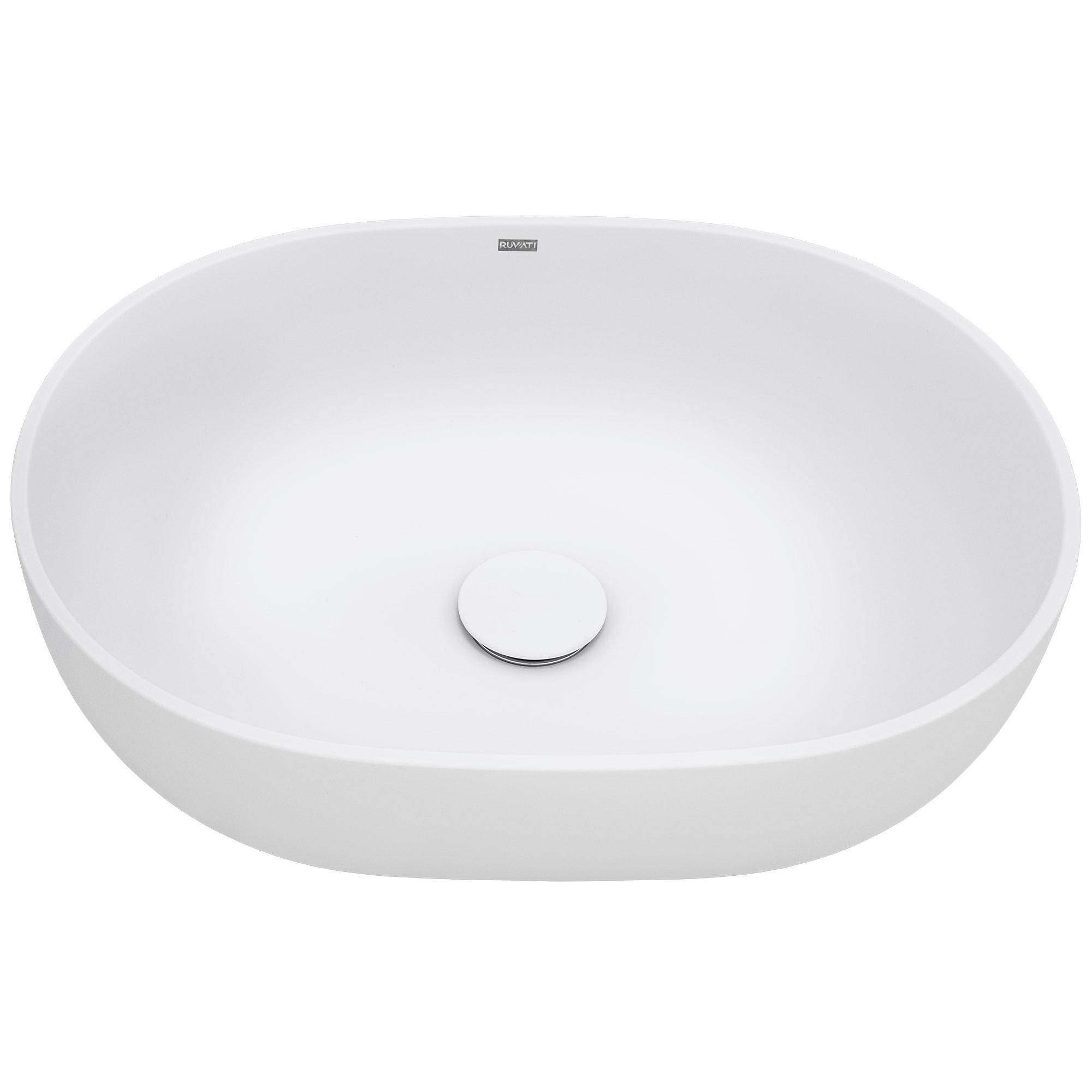 Ruvati 19-inch epiStone Solid Surface Modern Bathroom Vessel Sink