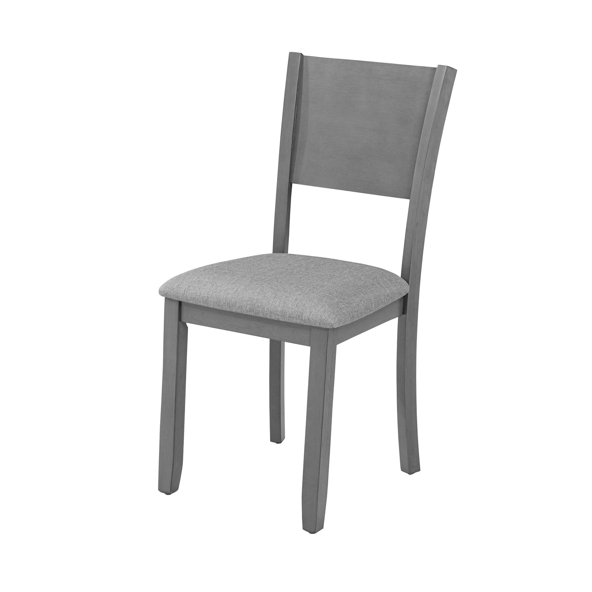 Kamsly Kitchen Island Dining Chairs Set of 4, 4pcs Upholstered Dining Room Chair, Sturdy Solid Wood Frame Kitchen-Chair with Padded Seat & Backrest, Gray