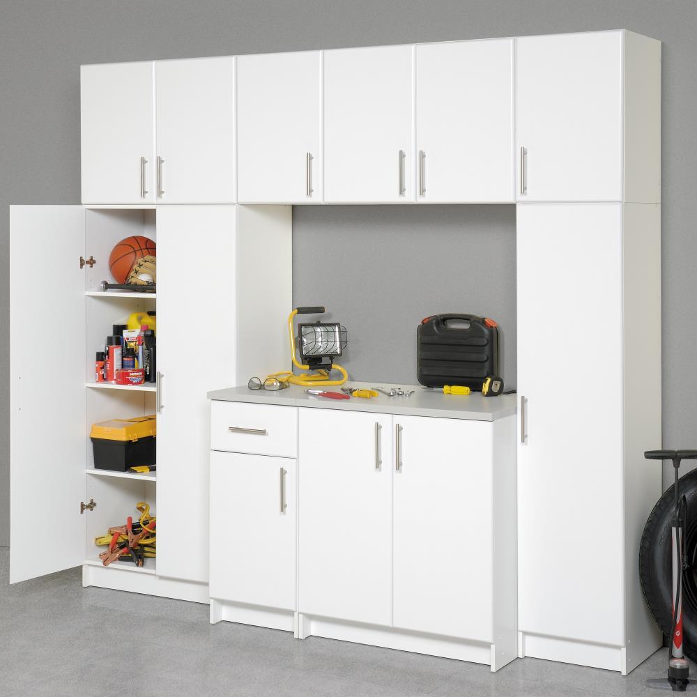 Elite 16" Narrow Cabinet White - Prepac: Versatile Storage with Adjustable Shelves