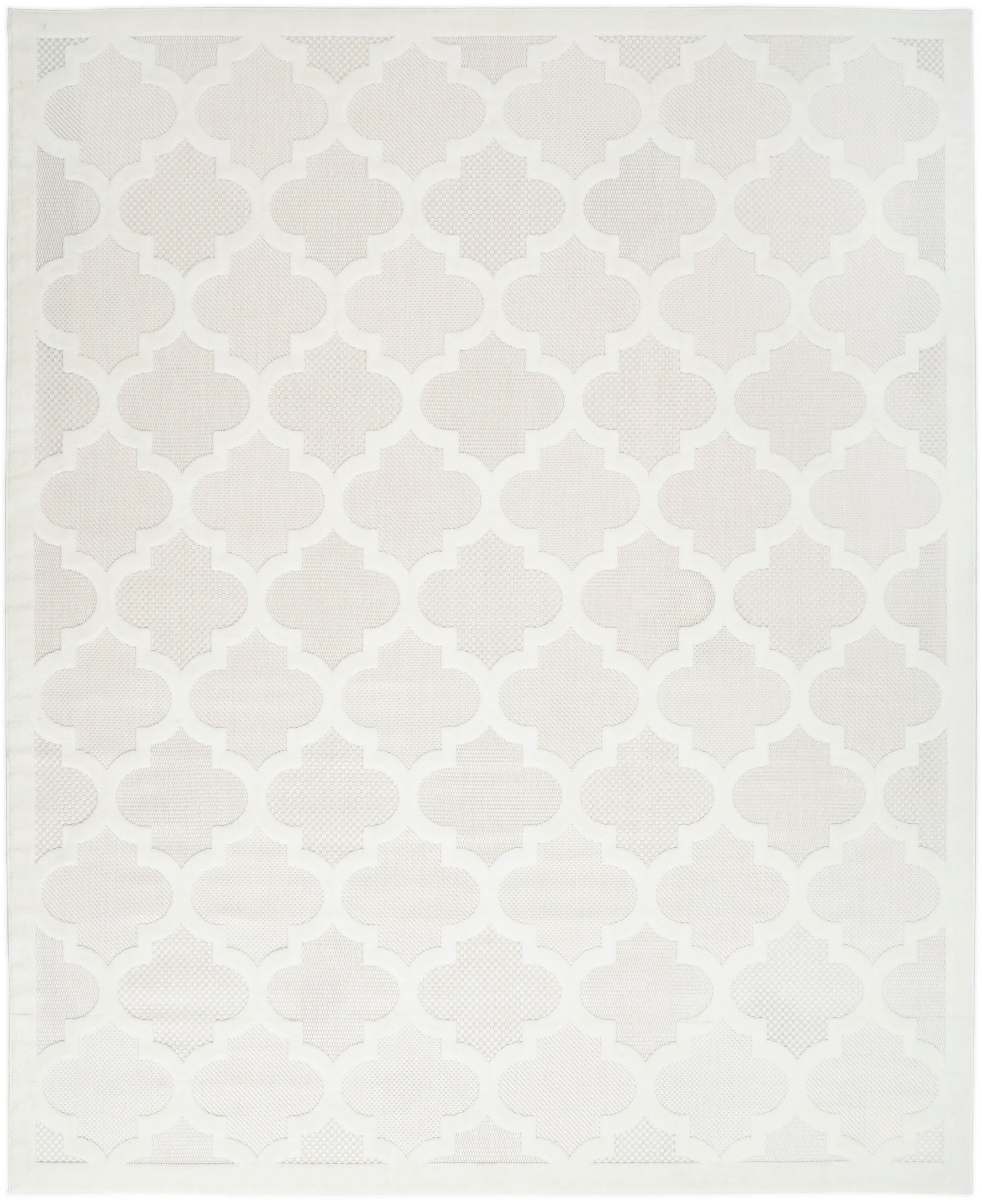 Nourison Easy Care 7' x 10' Ivory/White Indoor/Outdoor Rug