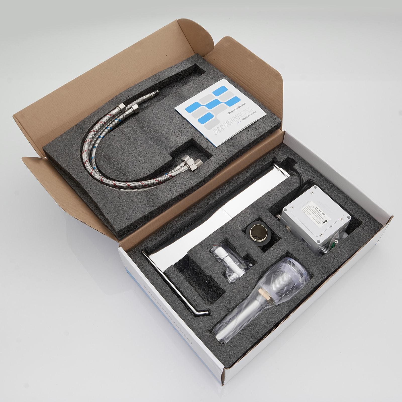 BWE DC Automatic Sensor Touchless Vessel Sink Faucet Single Hole Bathroom Faucet with Pop Up Drain