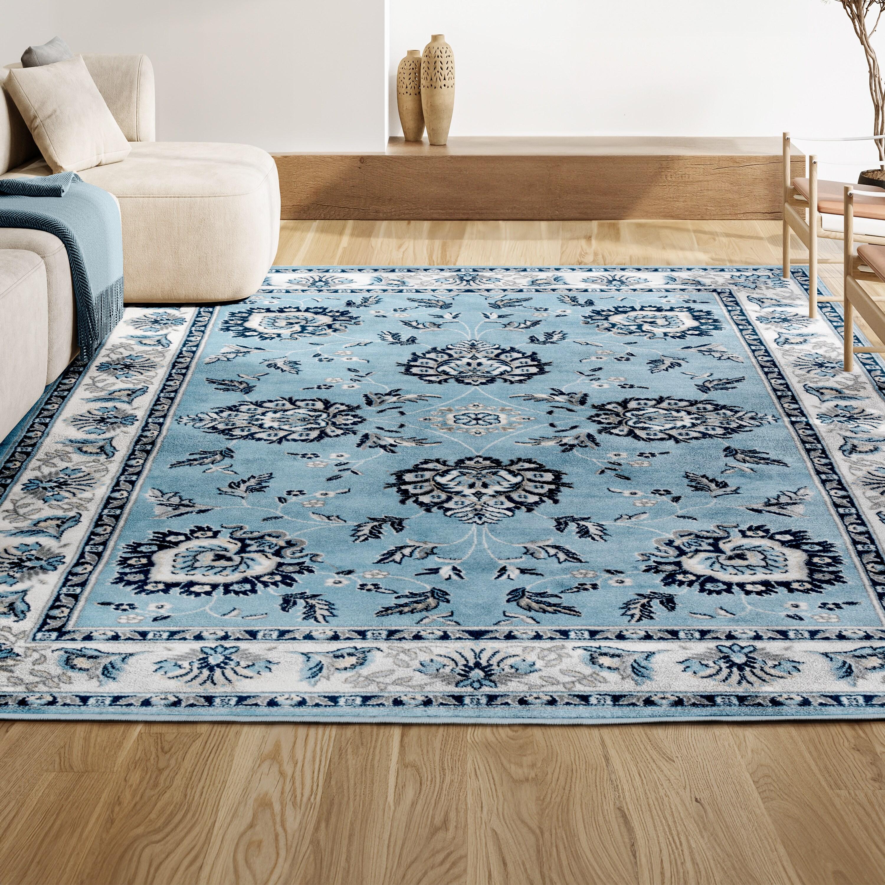 3'x 5' Cherie French Cottage Area Rug, Blue/Cream - JONATHAN Y