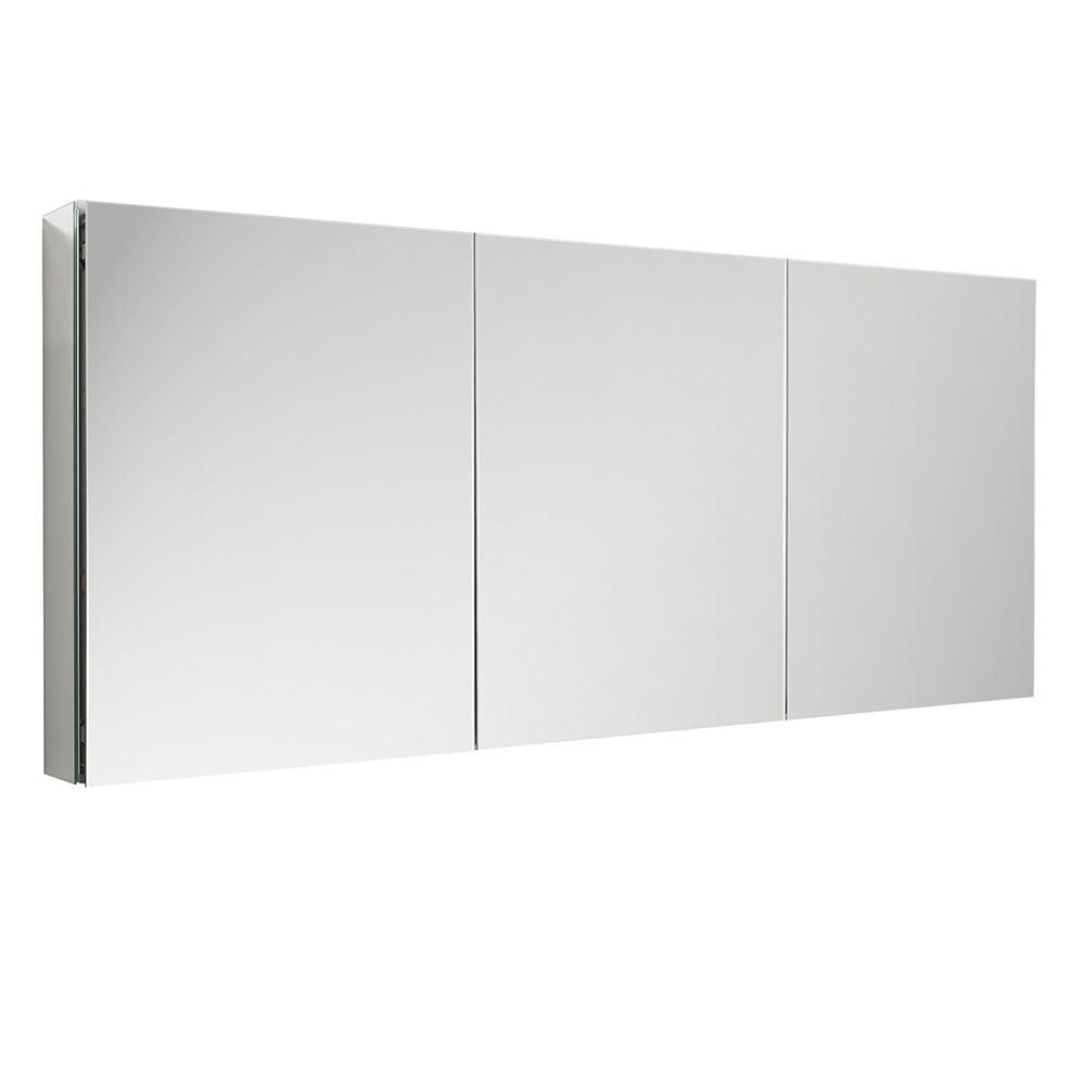 Modern 59" Wide Frameless Rectangular Bathroom Medicine Cabinet with Mirrored Finish