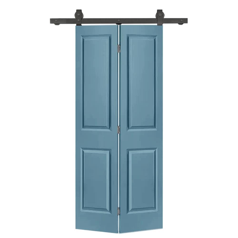 Calhome Paneled MDF Composite Bifold Barn Door with Installation Hardware Kit