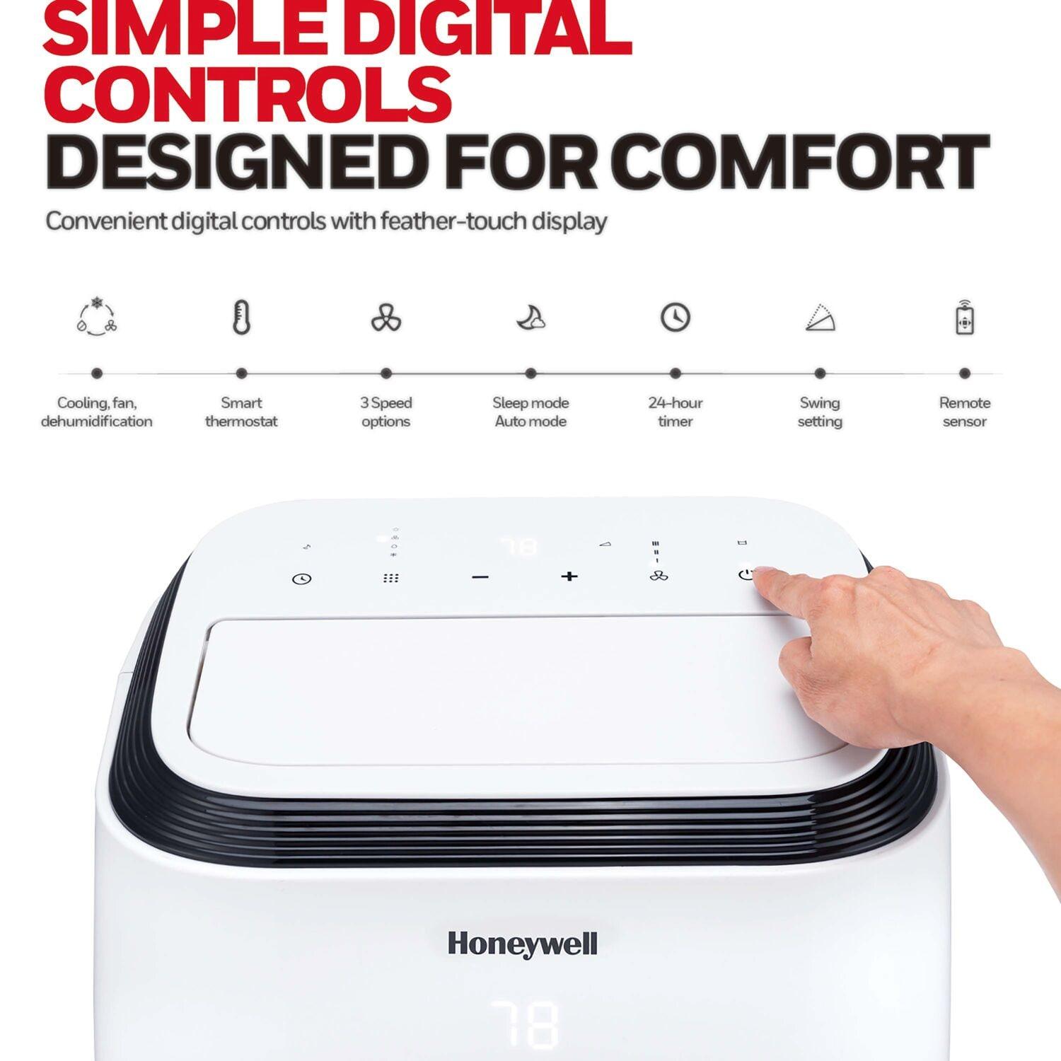 Honeywell 6,000 BTU DOE Portable Air Conditioner with Remote, 115V for up to 450 Sq. Ft. in White