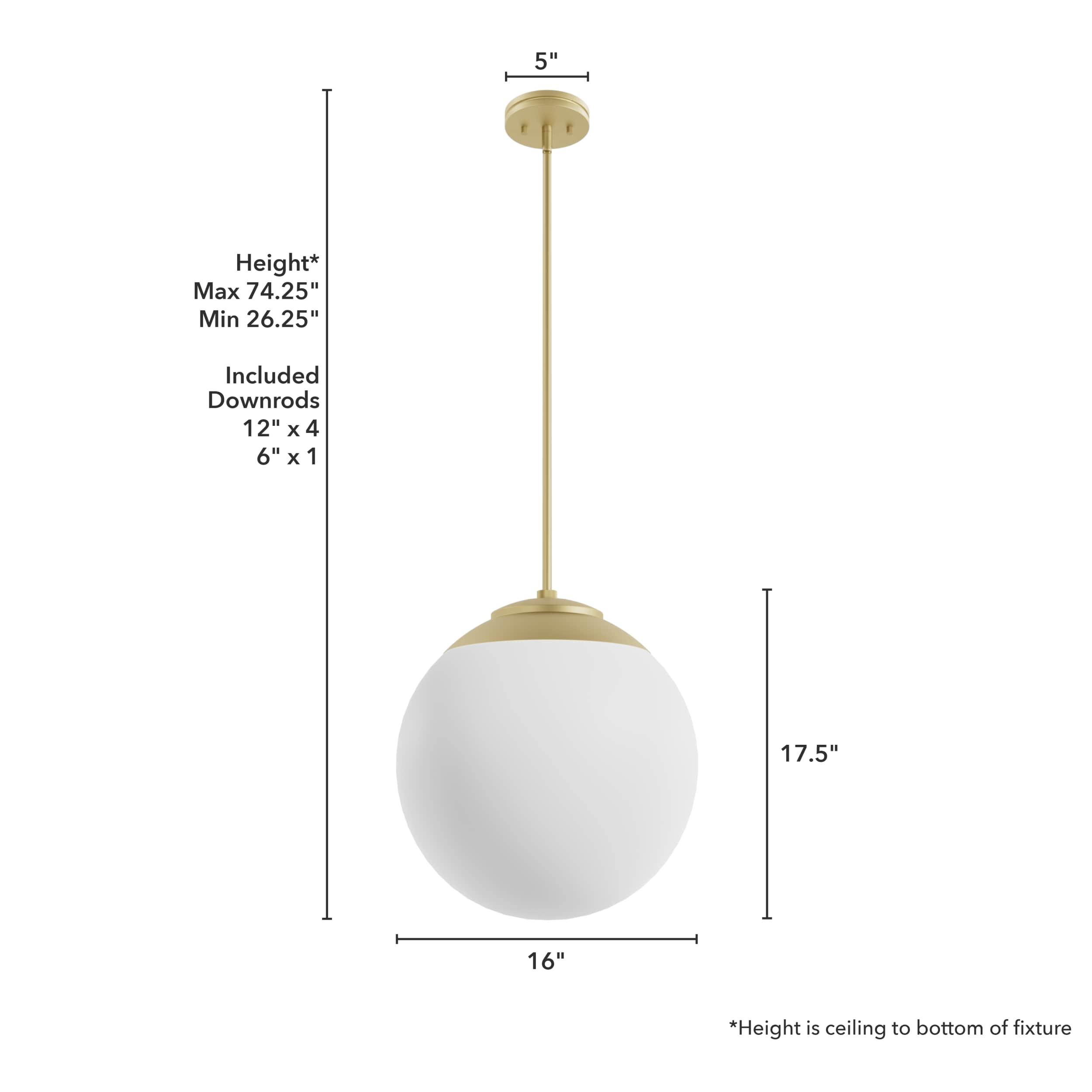 Hunter Fan Hepburn 1 - Light Sphere Globe Pendant