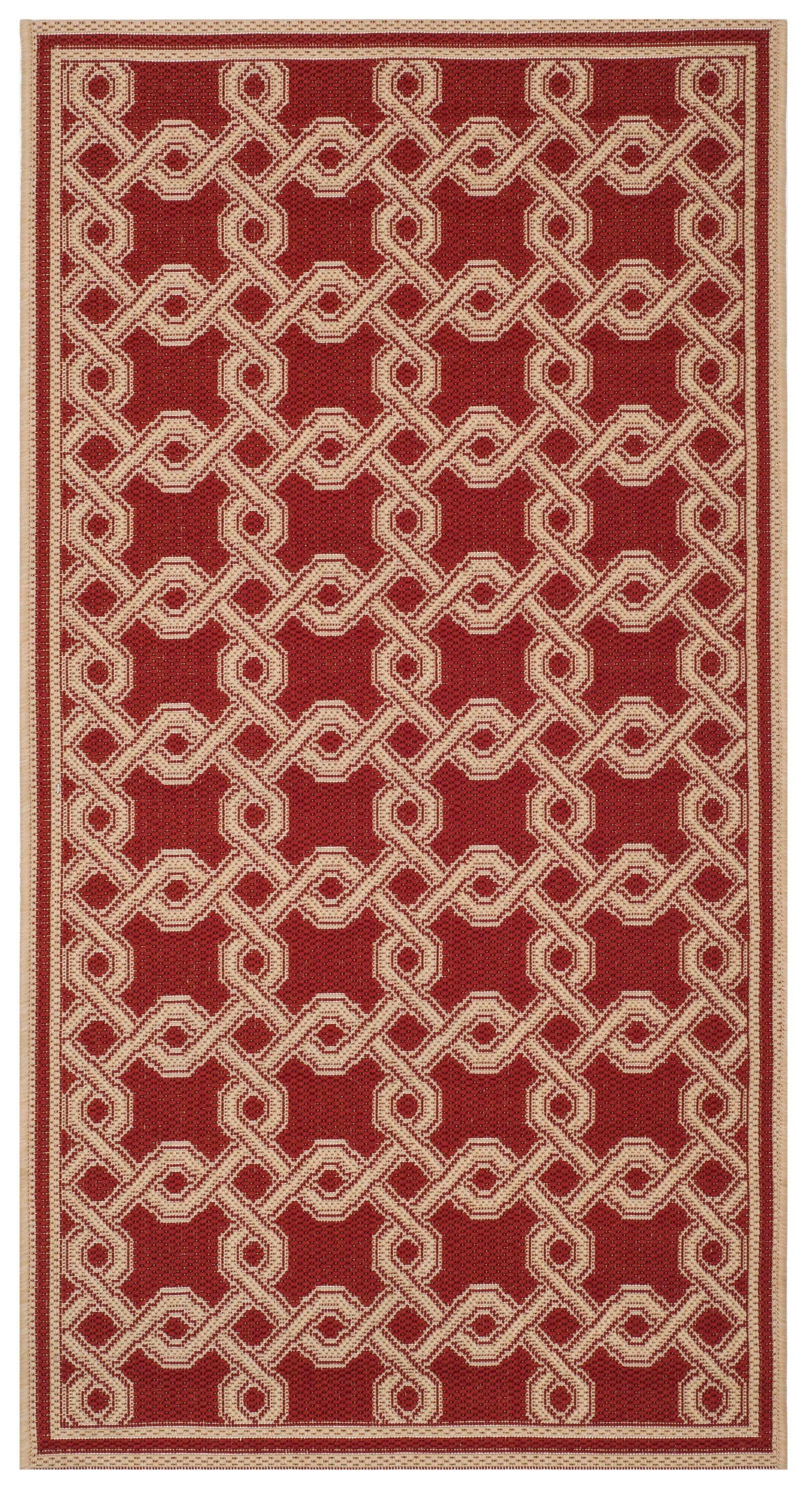Martha Stewart Crosslink - MSR4253 - Indoor Power Loomed Area Rugs - Red/Creme - 4'x5'7"