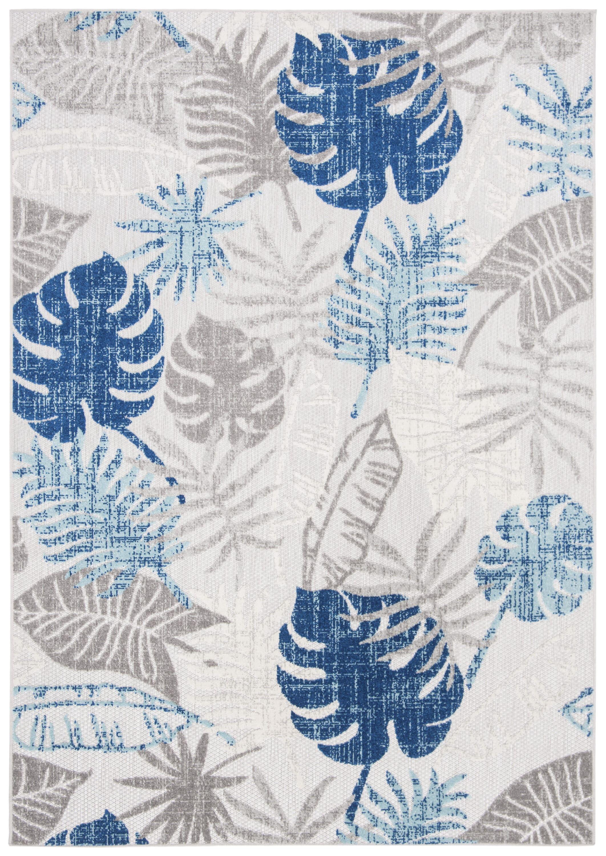 Cabana CBN831 Power Loomed Indoor/Outdoor Area Rug - Grey/Blue - 5'3"x7'6" - Safavieh.