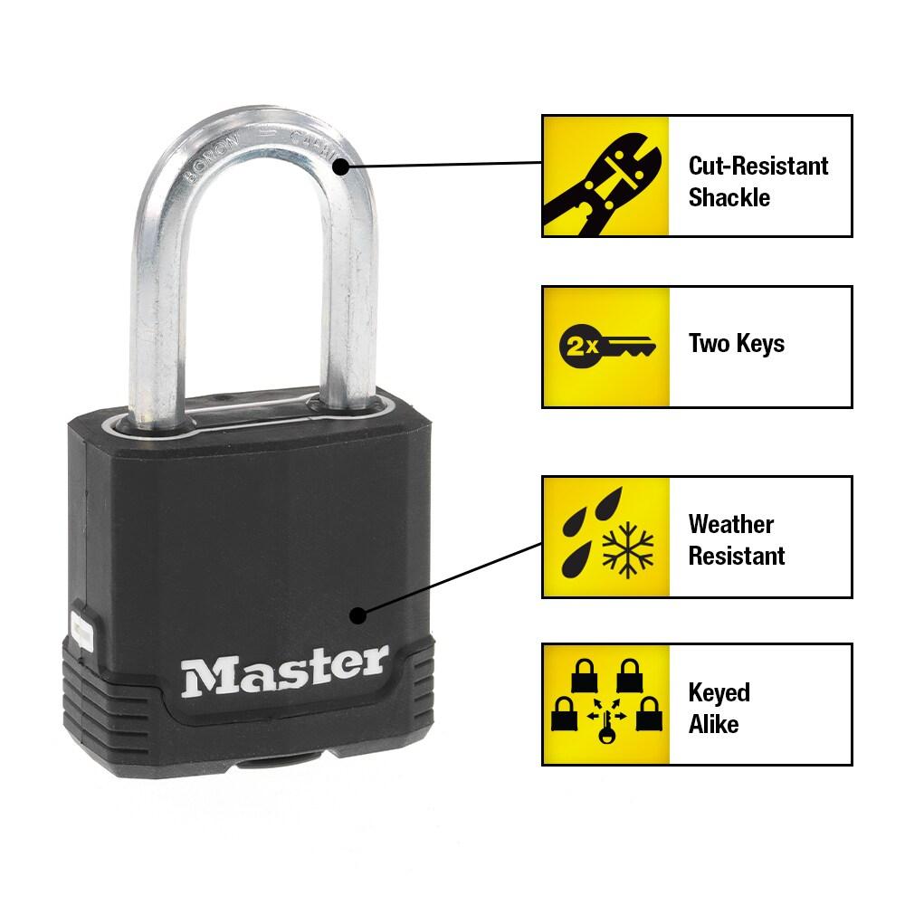 Master Lock Black Heavy Duty Weather Resistant Steel Padlock 4-Pack