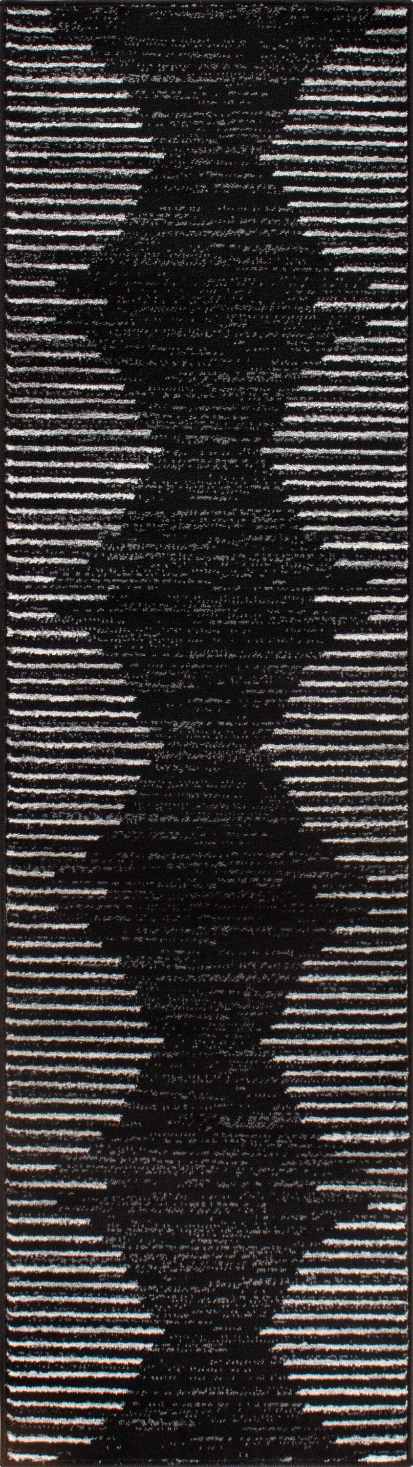World Rug Gallery Area Rug Bohemian Stripe Jute Rug Carpets for Living Room Rugs for Sale - BLACK 2'7"x6'