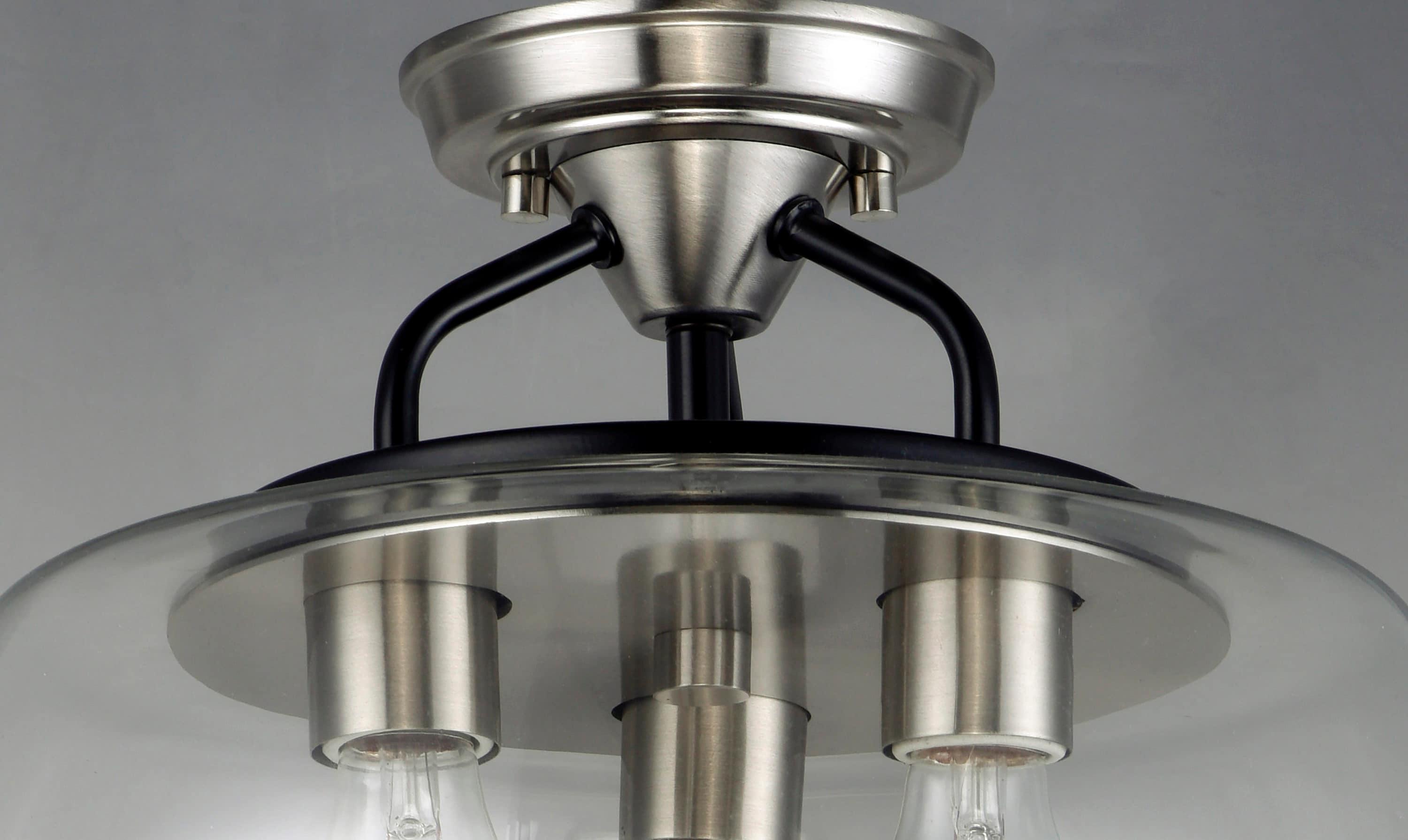 Maxim Lighting Goblet 3 - Light Semi-Flush Mount in  Black/Satin Nickel