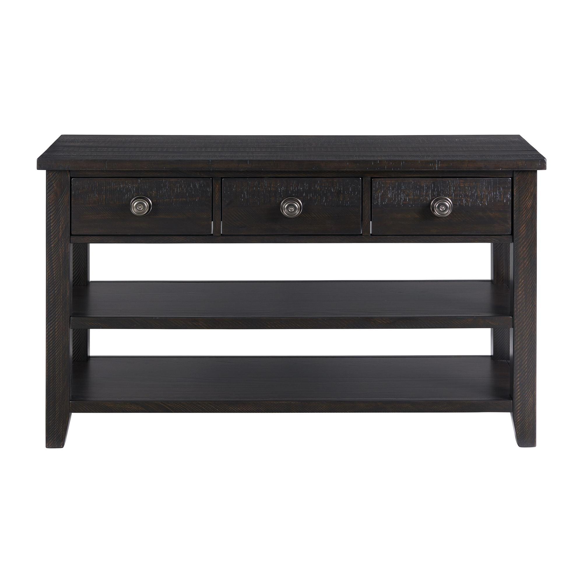 Picket House Furnishings Kahlil 3-Drawer Sofa Table in Espresso