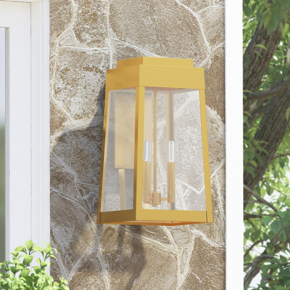 Livex Lighting Oslo 3 - Light Wall Light in  Satin Brass