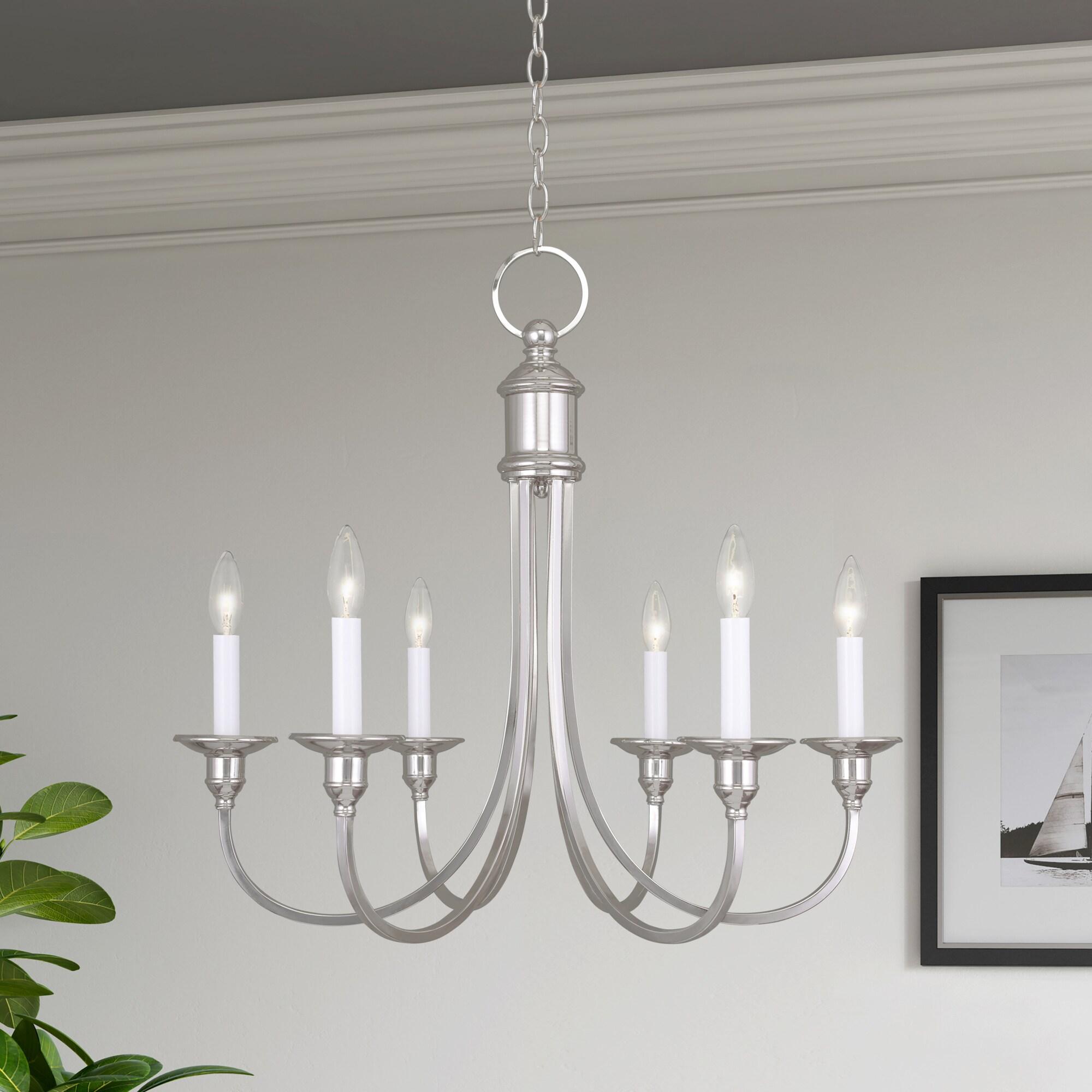Livex Lighting Cranford 6 - Light Chandelier in  Polished Nickel