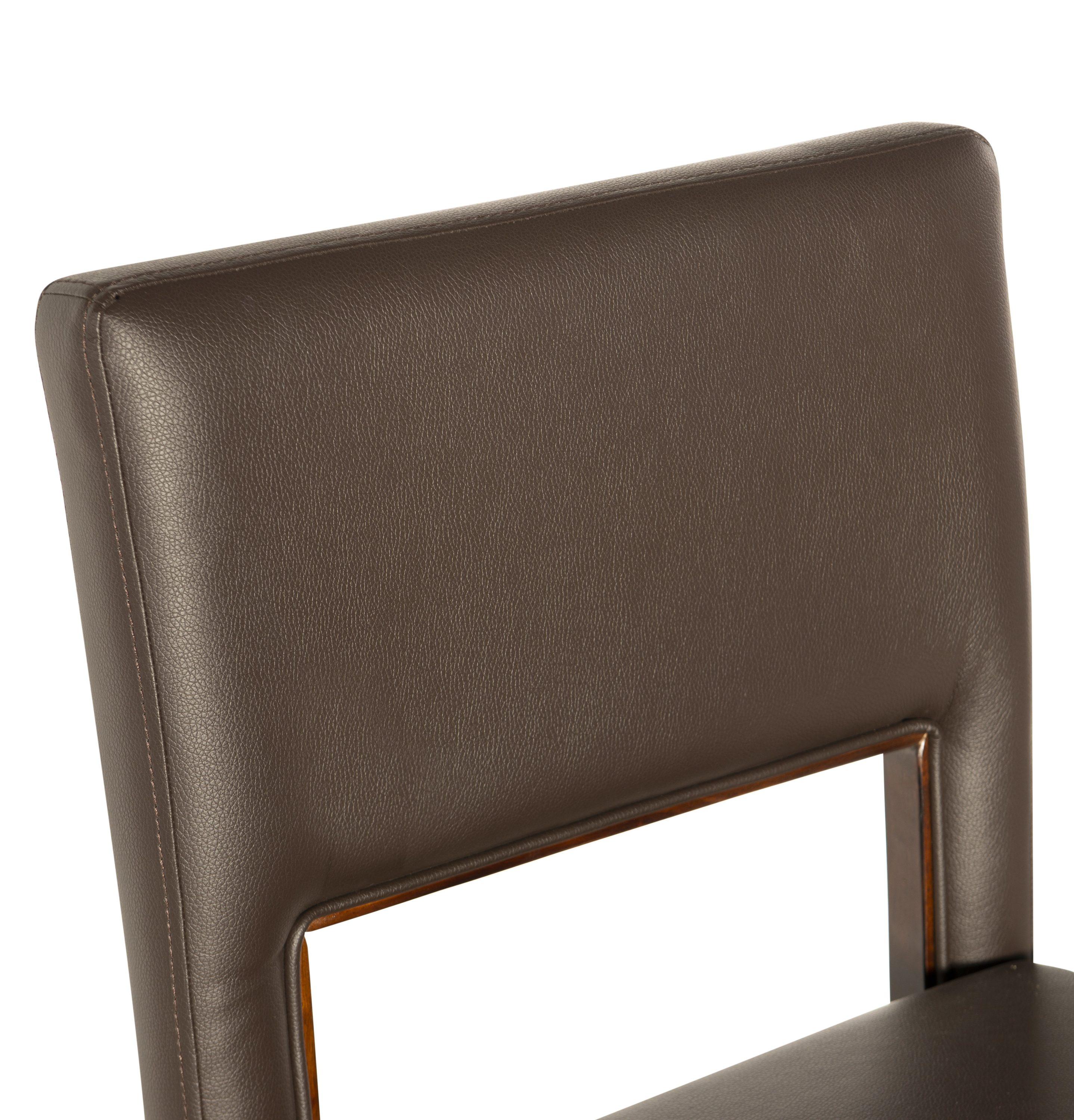 Linon 30" Vega Padded Back and Seat Faux Leather Barstool Hardwood/Espresso : Upholstered, Armless, Fixed Height