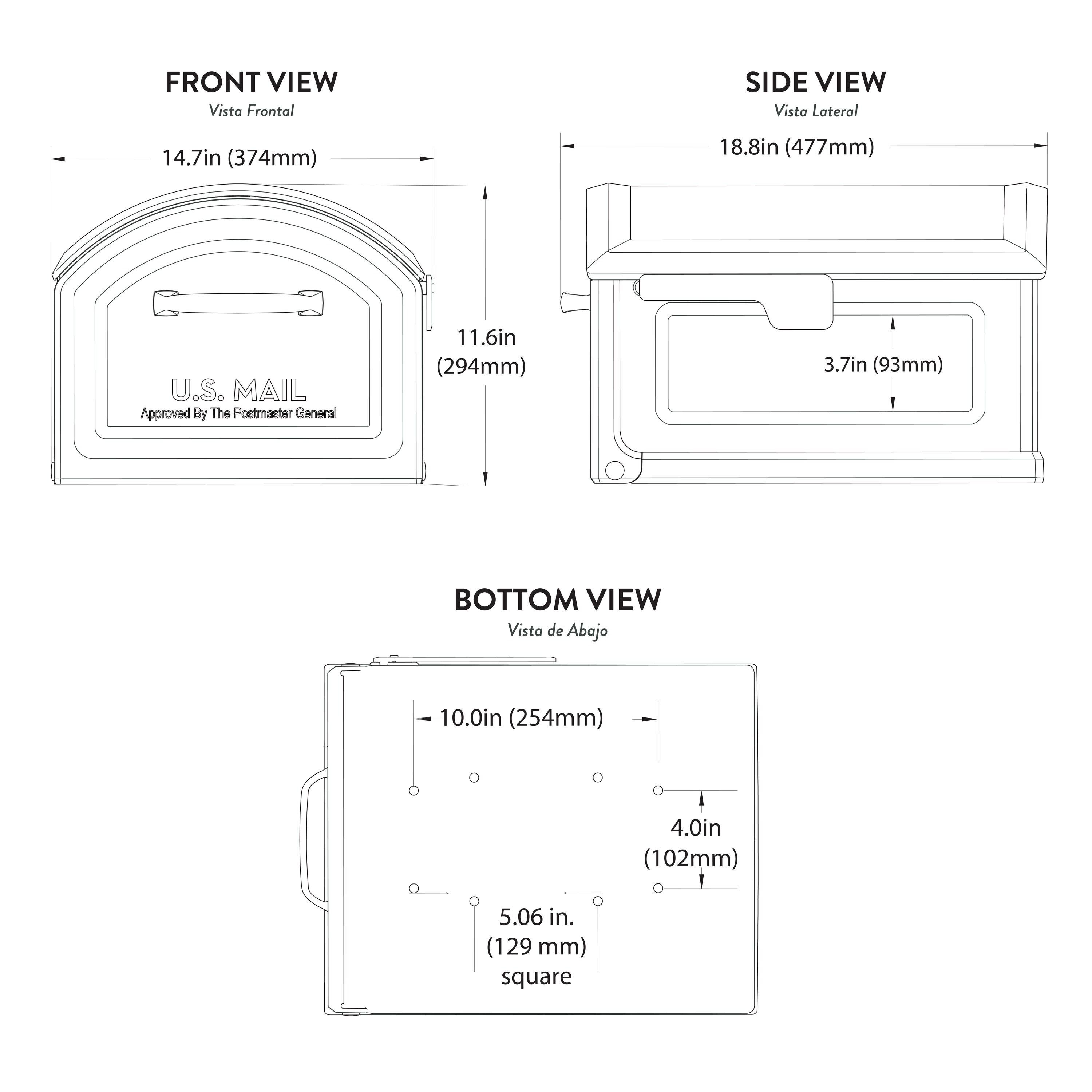 Architectural Mailboxes BILT CRE8 Extra Large Capacity Plastic Post Mount Mailbox