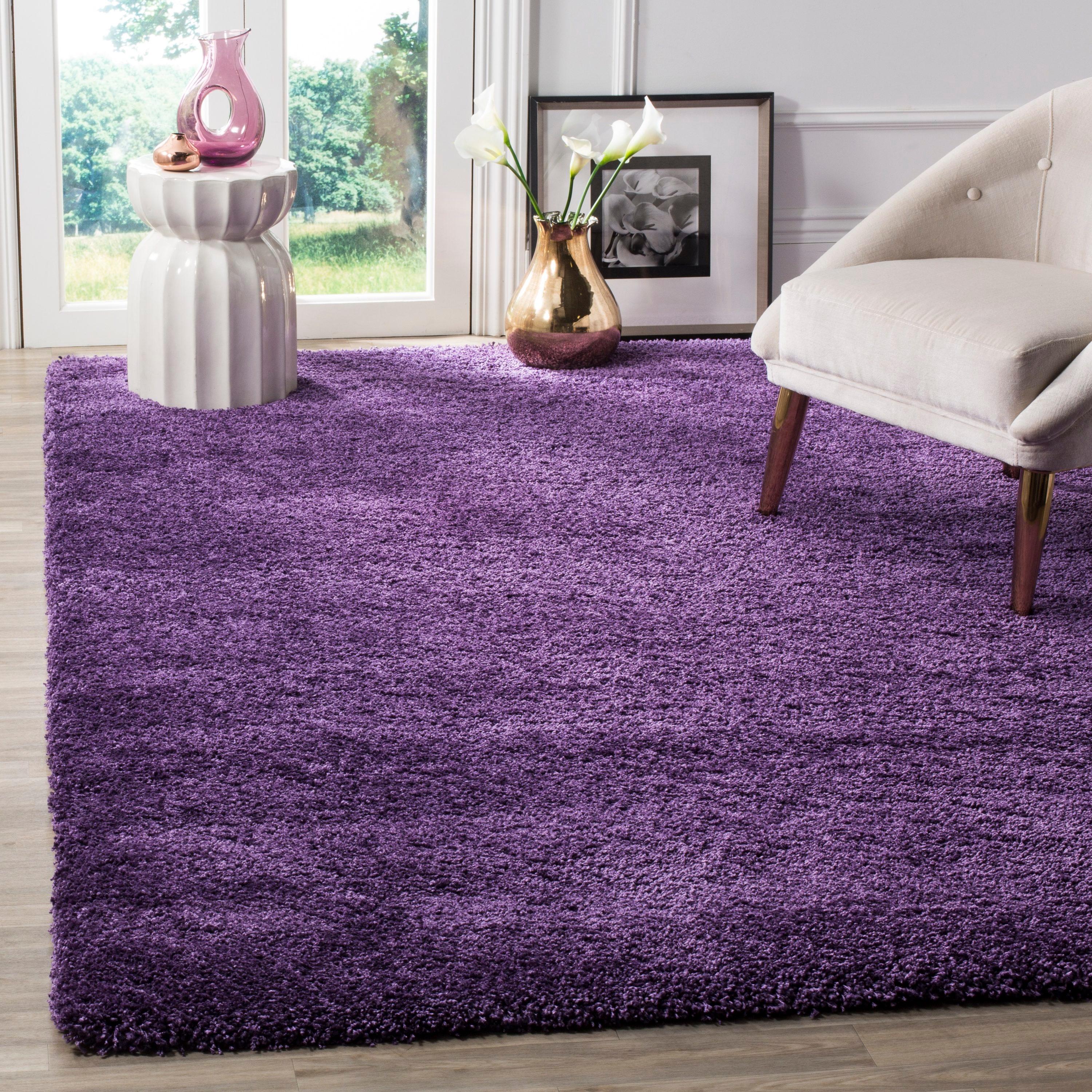 Milan Shag SG180 Power Loomed Indoor Area Rug - Purple - 7'x7' - Safavieh