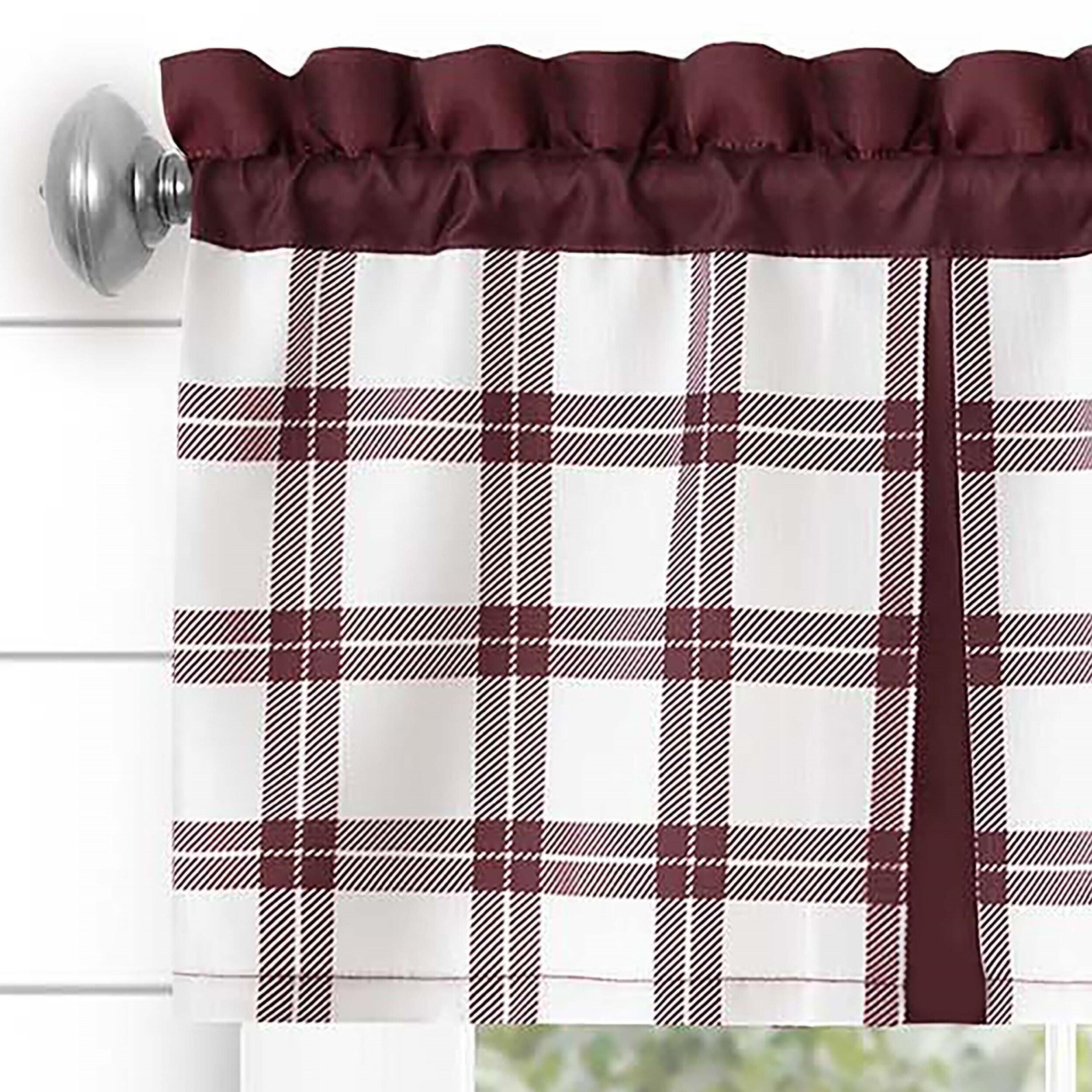 Achim Importing Co Plaid Tailored 58'' W Kitchen Curtain