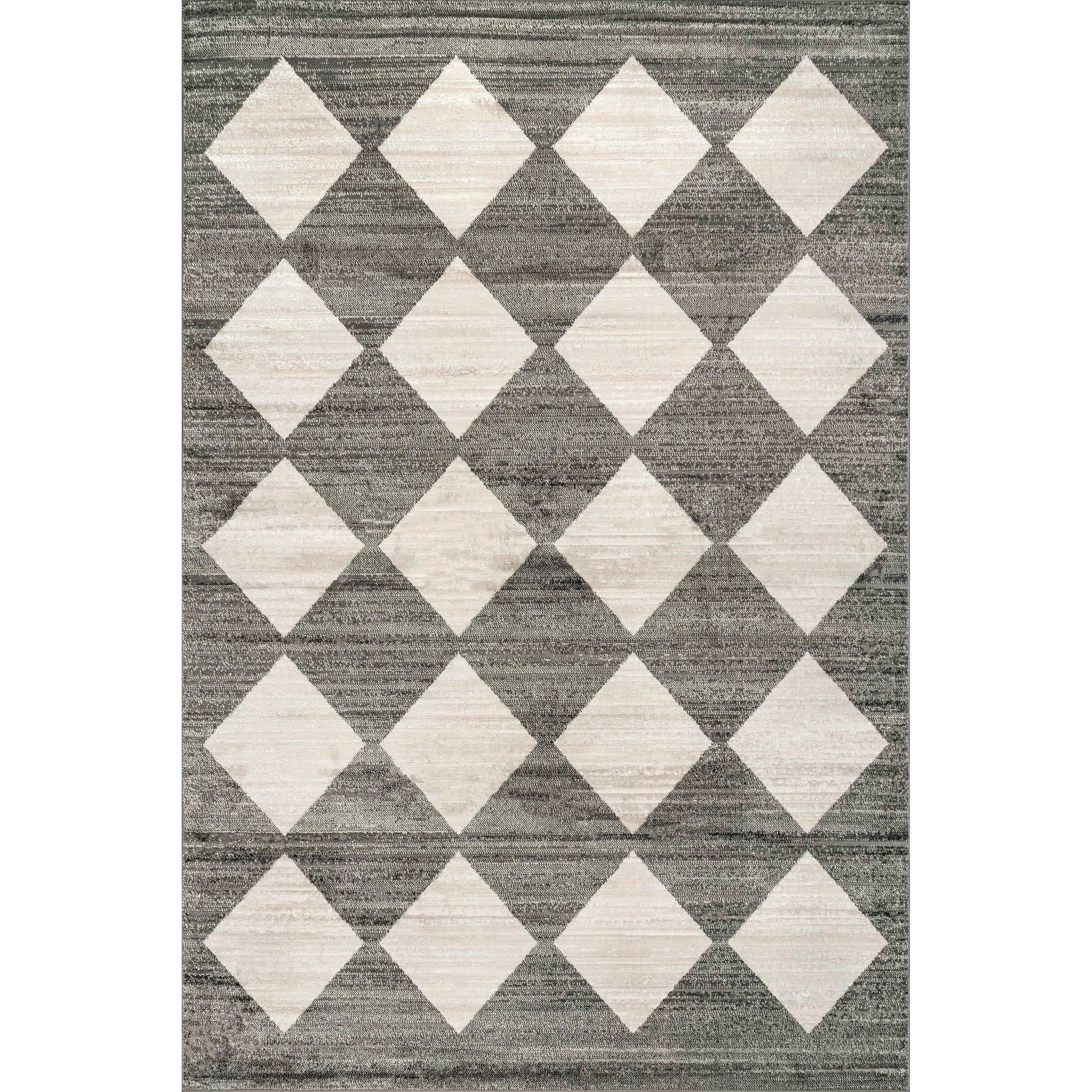 Nuloom Gianna Geometric 5x8 Indoor Area Rug for Living Room Bedroom Dining Room Kitchen, Grey/Ivory