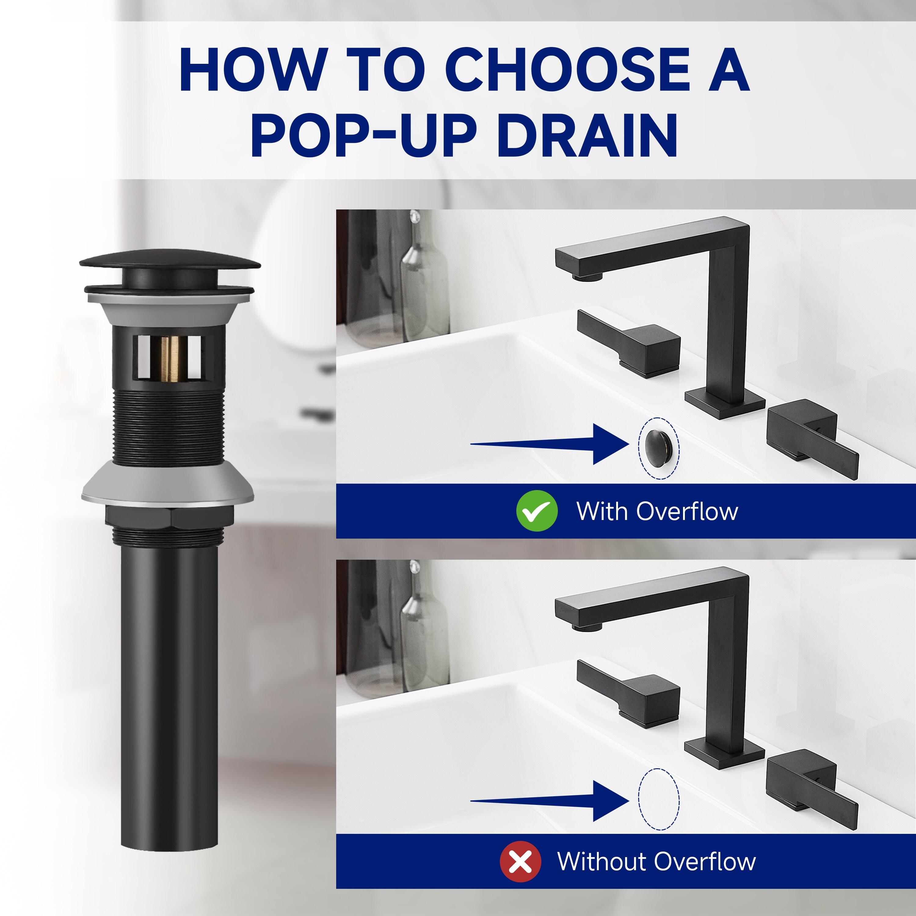 BWE 8 in. Widespread Double Handle Bathroom Faucet Water-Saving With Drain Kit In Matte Black