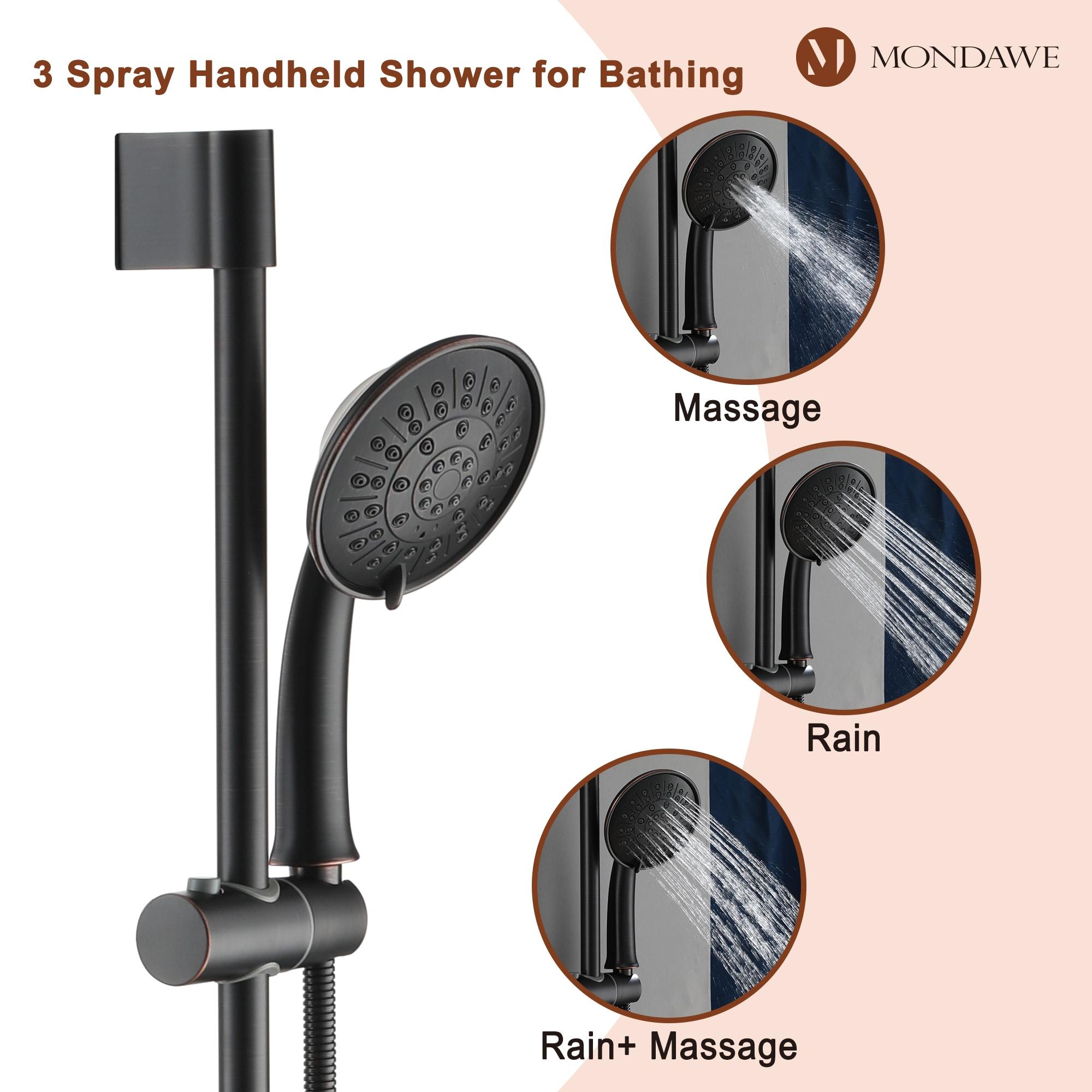 mondawe Calliope Wall Mounted 2-Function Retro Pressure-Balanced Shower System with 3 Setting Handheld MD-A3815-ORB
