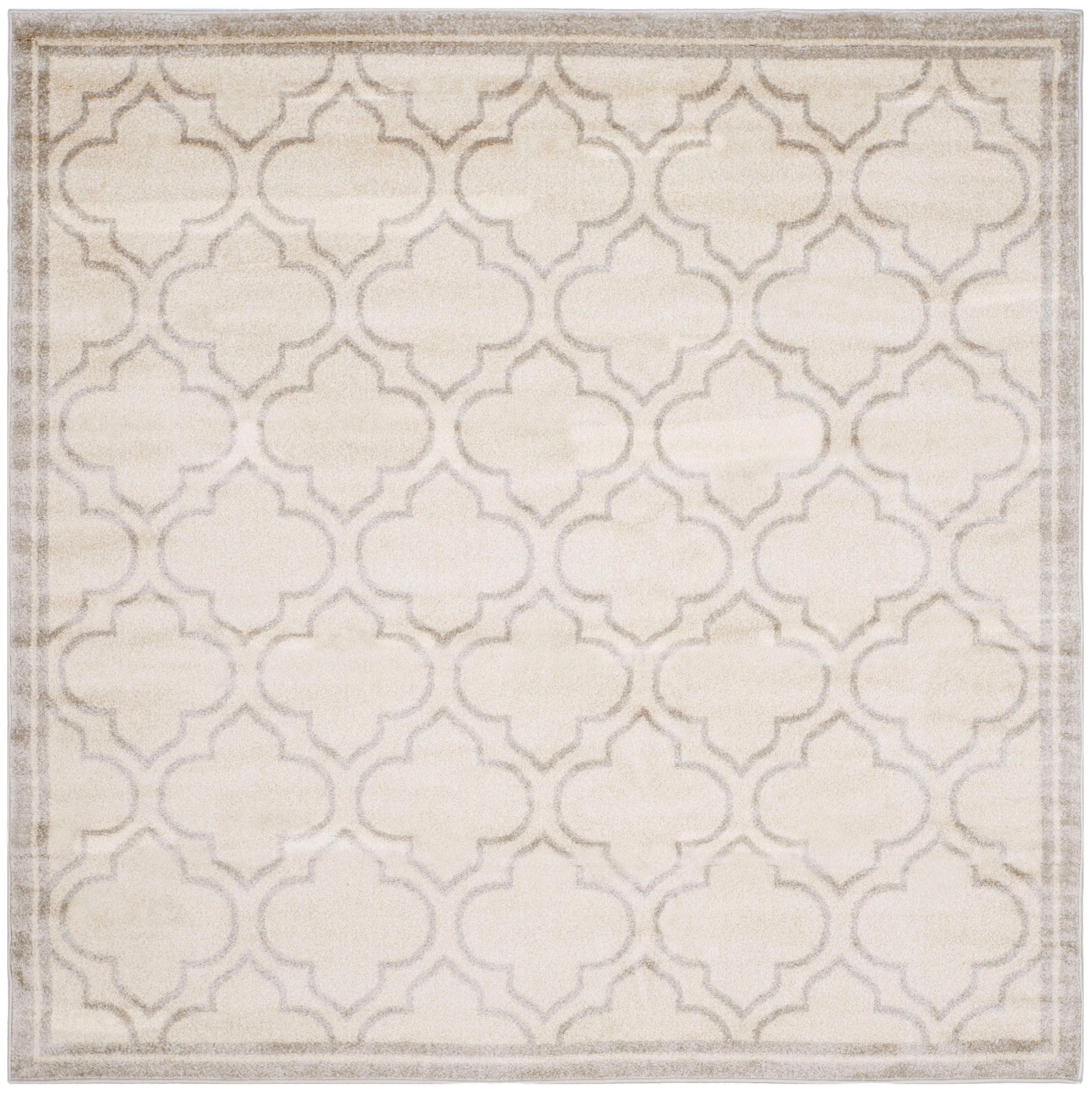 Amherst AMT412 Power Loomed Area Rug - Ivory/Light Grey - 7'x7' - Safavieh.