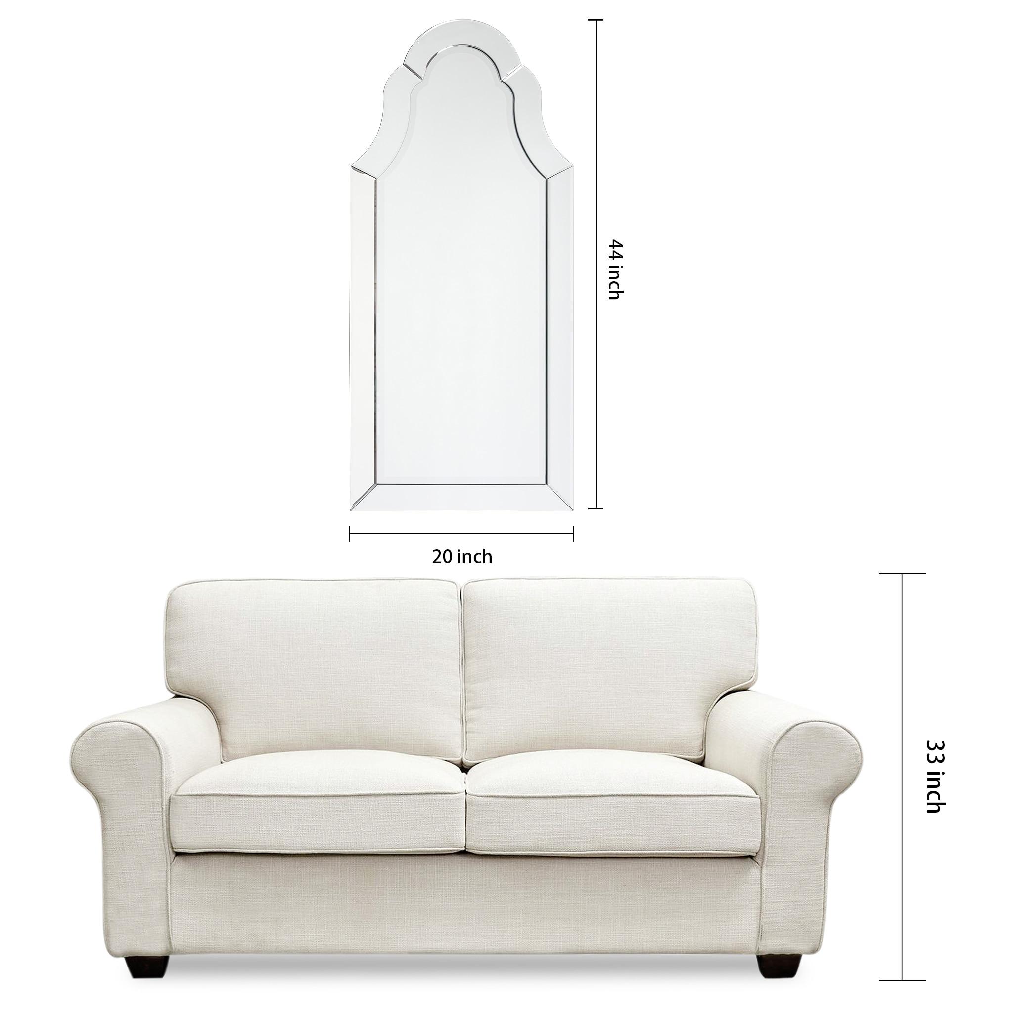 Empire Art Direct Arch Elegant Beveled Wall Mirror I Bathroom, Vanity, Bedroom Mirror - Clear - 20 x 44