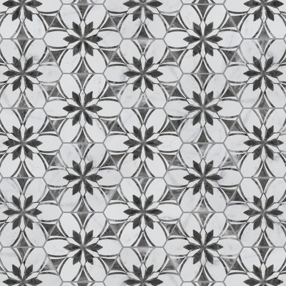 Merola Tile Classico Bardiglio Hex 7" x 8" Porcelain Patterned Wall & Floor Tile