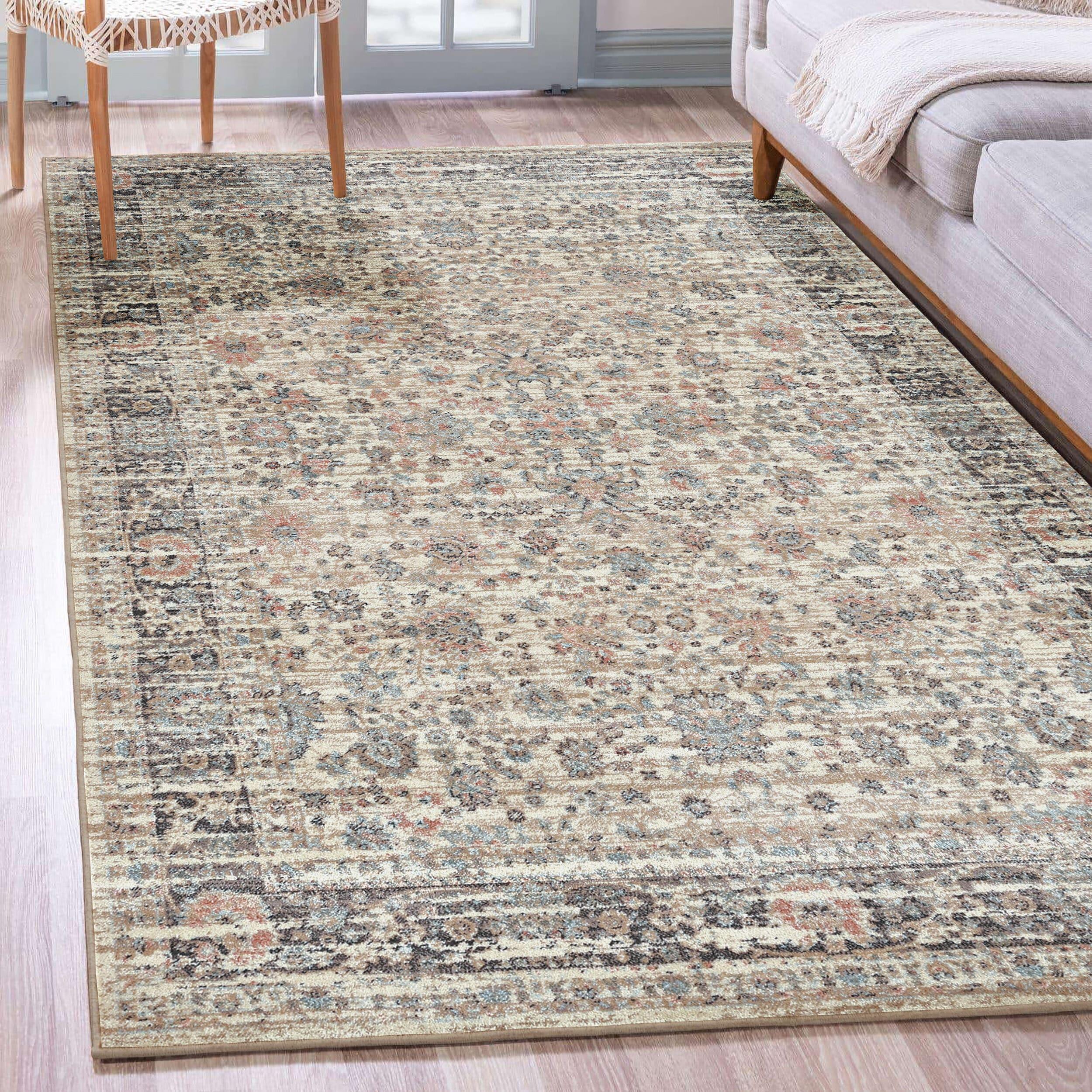 Seriate Classic Beige Synthetic Reversible Area Rug 7'10" x 10'6"