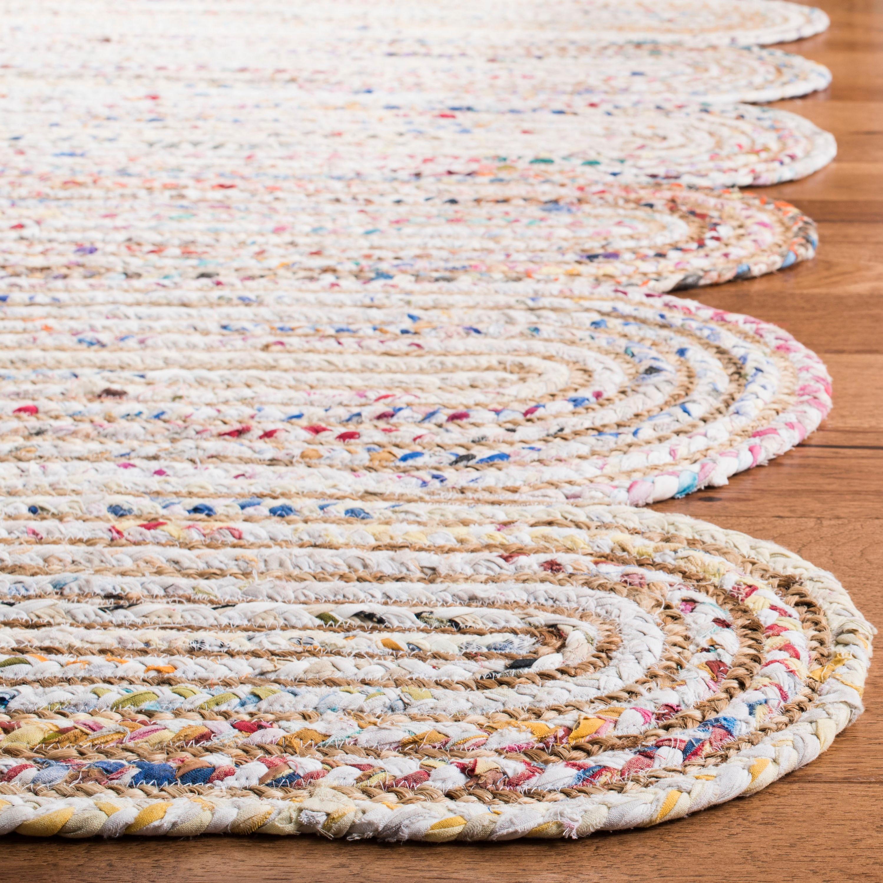 SAFAVIEH Cape Cod Nowell Striped Braided Area Rug, 3' x 5', Ivory/Multi