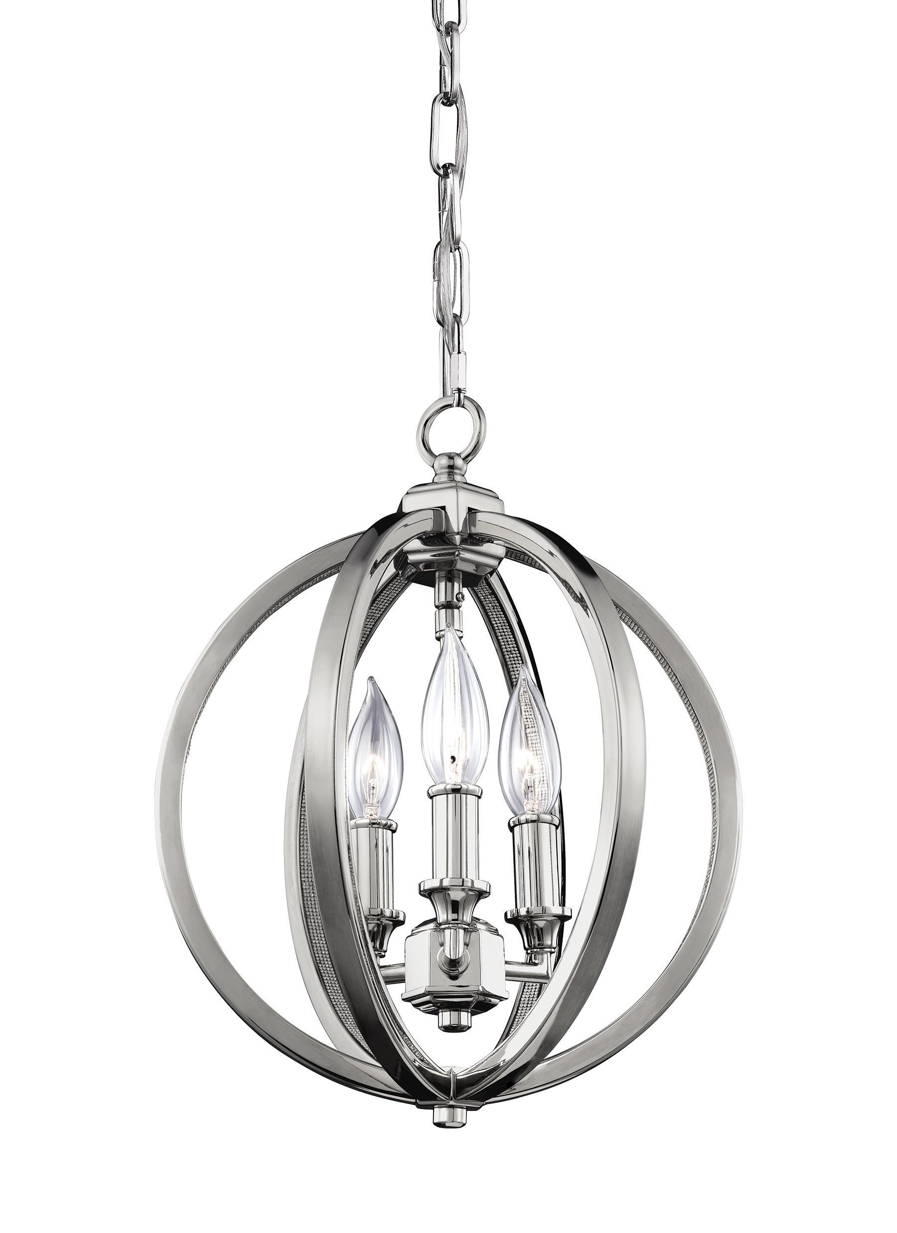 Generation Lighting Corinne 11 1/4" Nickel and Crystal Orb Pendant