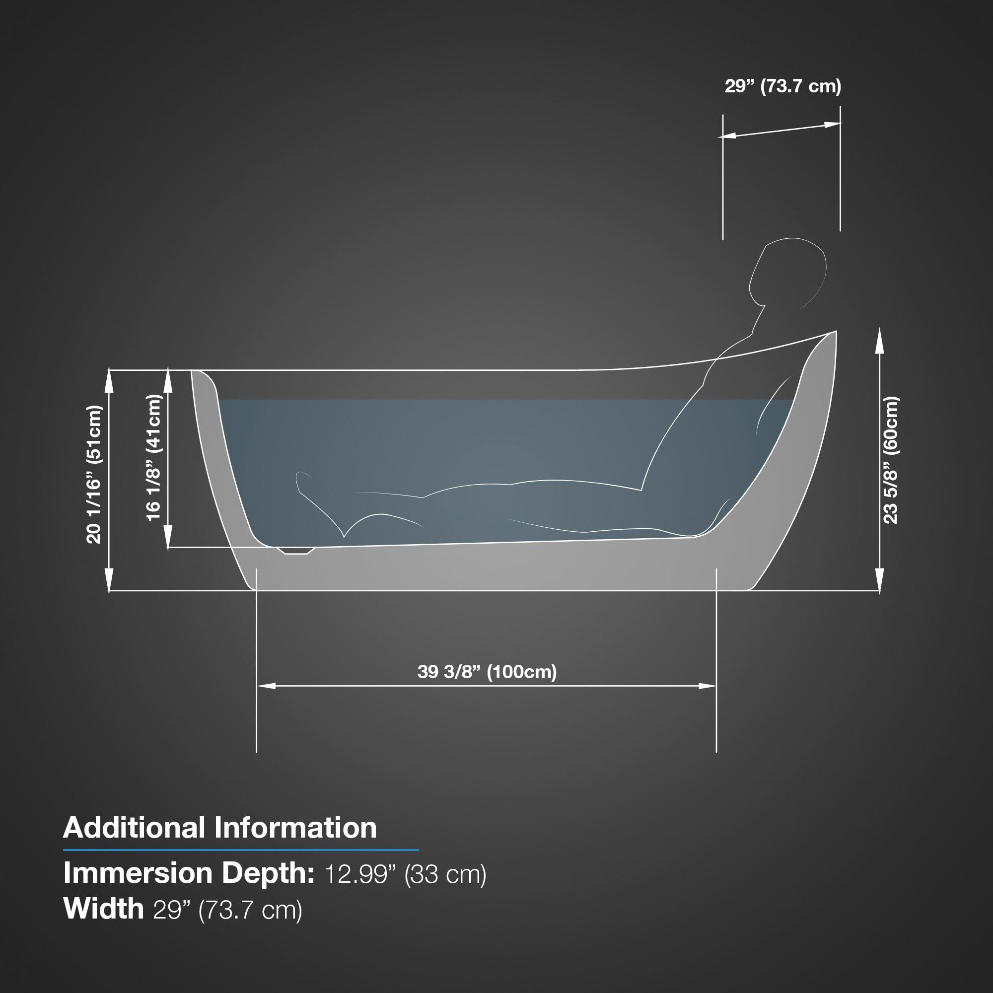 Isaac 29.02'' x 58.27'' Freestanding Soaking Acrylic Bathtub