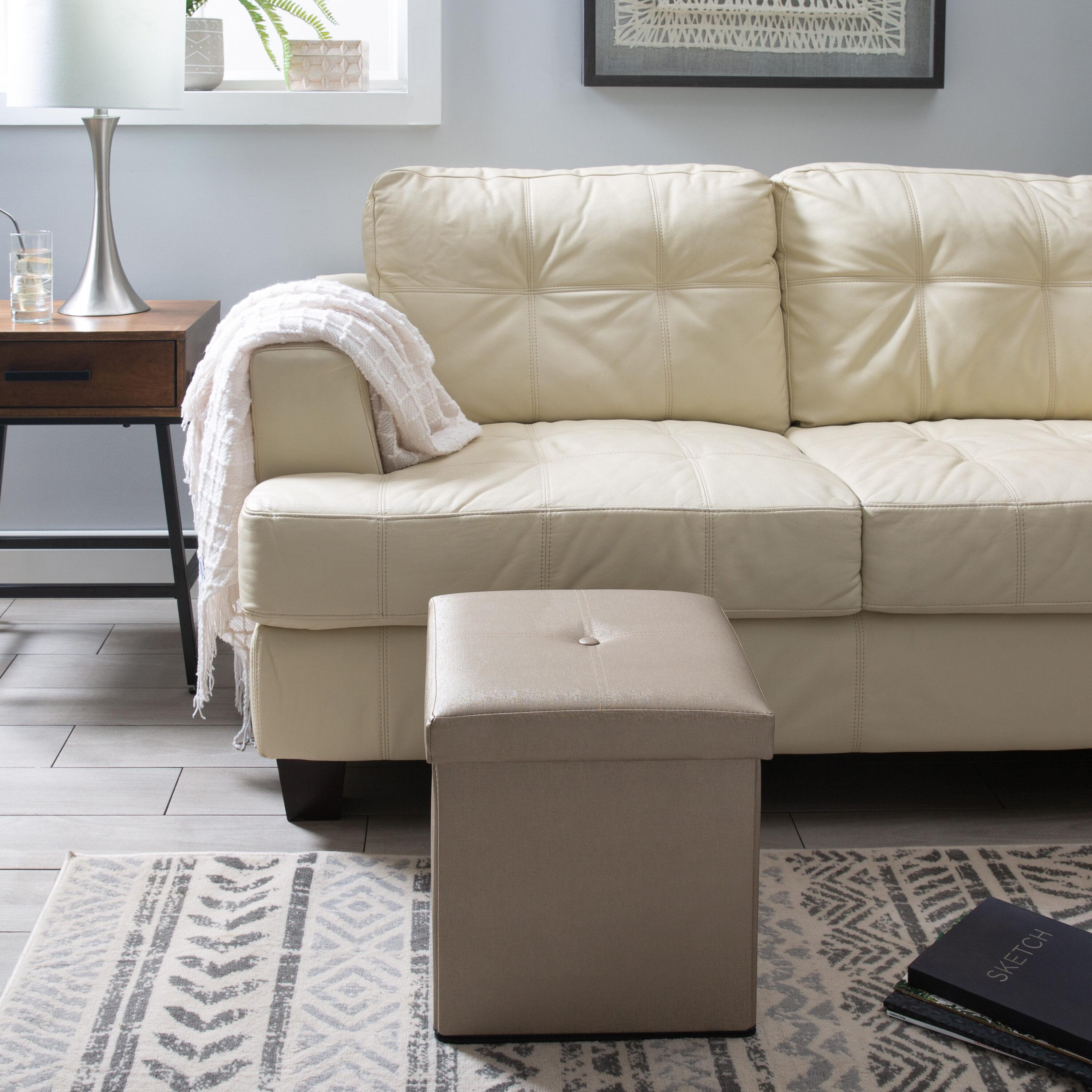 Simplify Luxora Faux Leather Ottoman
