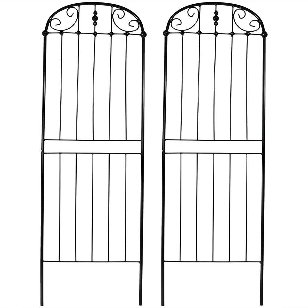 Sunnydaze Metal Wire Traditional Garden Trellis for Climbing Plants and Flowers - 32" H - Black - 2-Pack