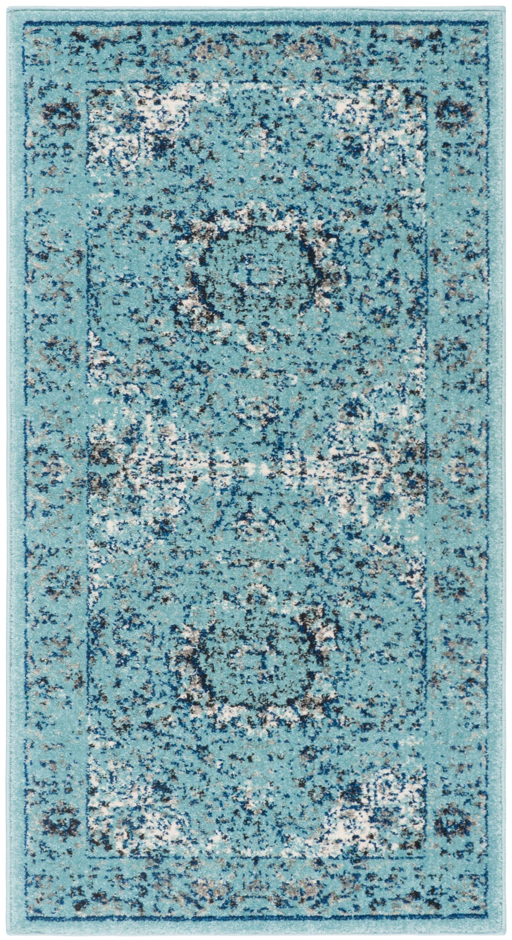Evoke EVK220 Power Loomed Accent Rug - Light Blue/Light Blue - 2'2"x4' - Safavieh.