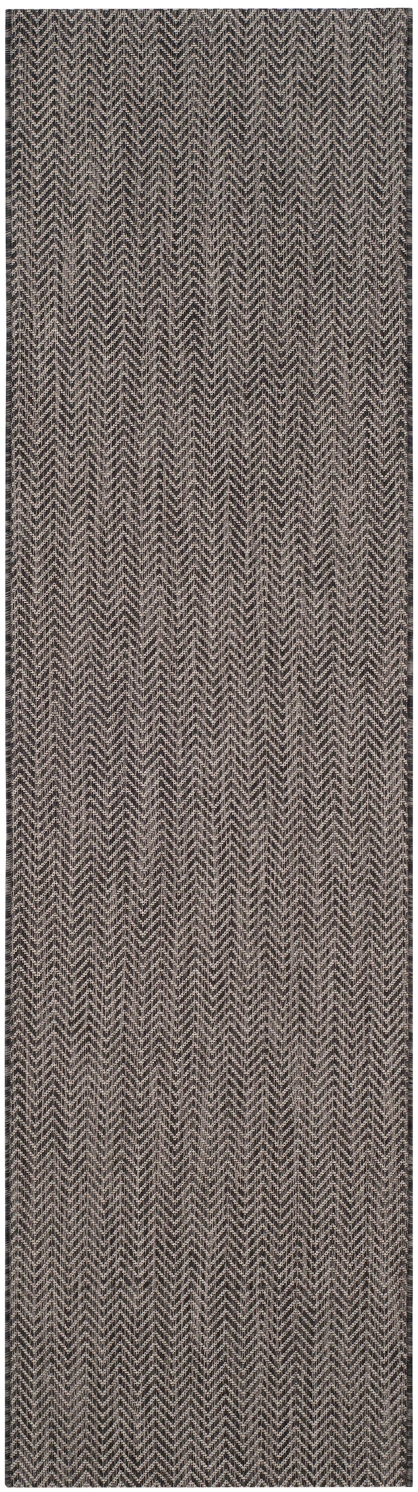 Courtyard CY8022 Power Loomed Indoor and Outdoor Runner Rug - Black/Beige - 2'3"x12' - Safavieh