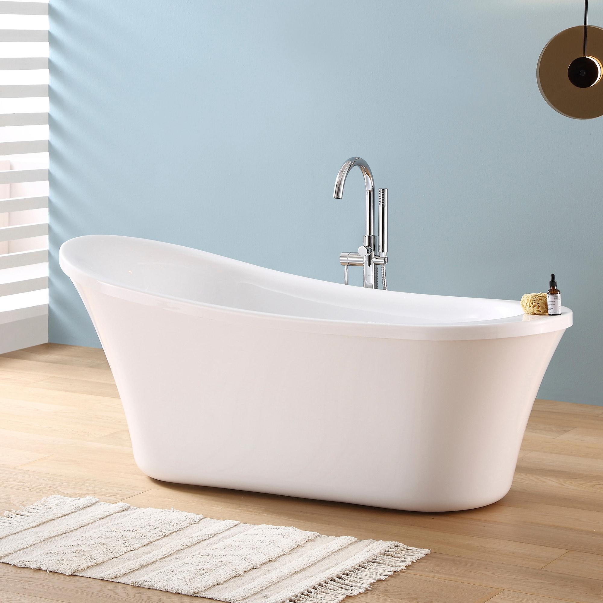 Ruby 65'' x 29.13'' Freestanding Soaking Acrylic Bathtub