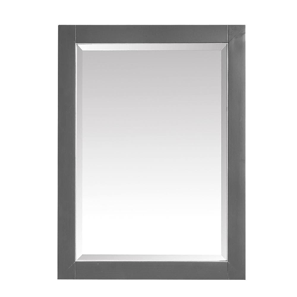 Allie Austen 32" x 24" Twilight Gray Wood Vanity Mirror with Silver Trim