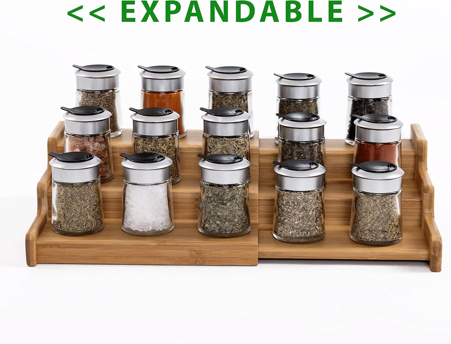 Seville Classics 3-Tier Expandable Bamboo Spice Rack