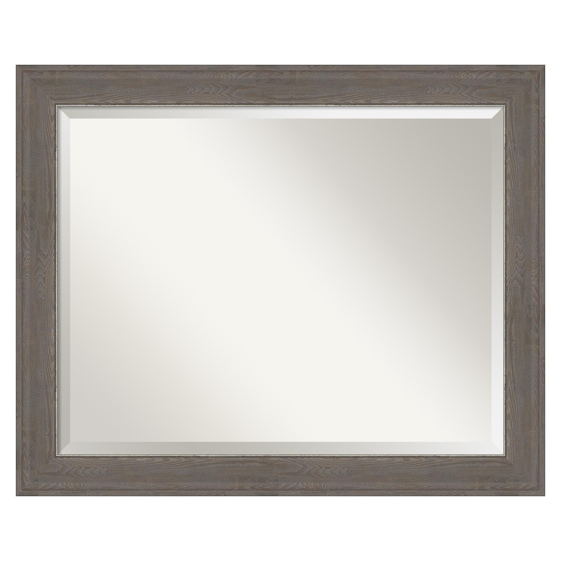 Amanti Art Alta Brown Grey Framed Wall Mirror - 20.62 x 24.62 in