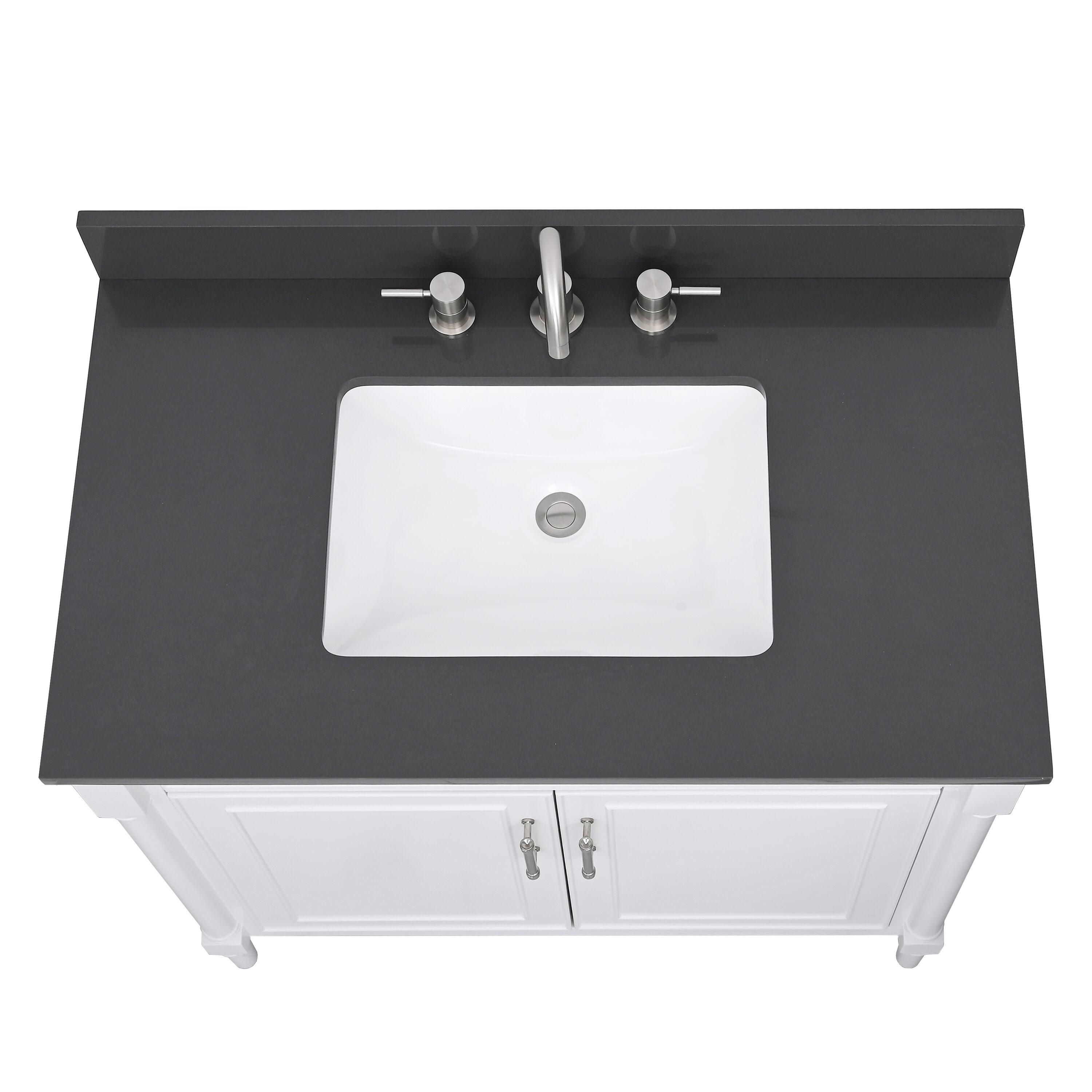 37'' Quartz Single Bathroom Vanity Top with Sink