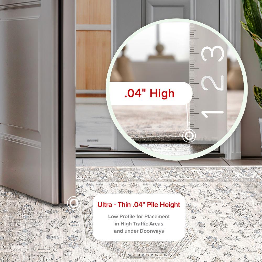 Nuloom Darby Medallion 9x12 Spill Proof Machine Washable Indoor Area Rug for Living Room Bedroom Dining Room, Beige/Ivory