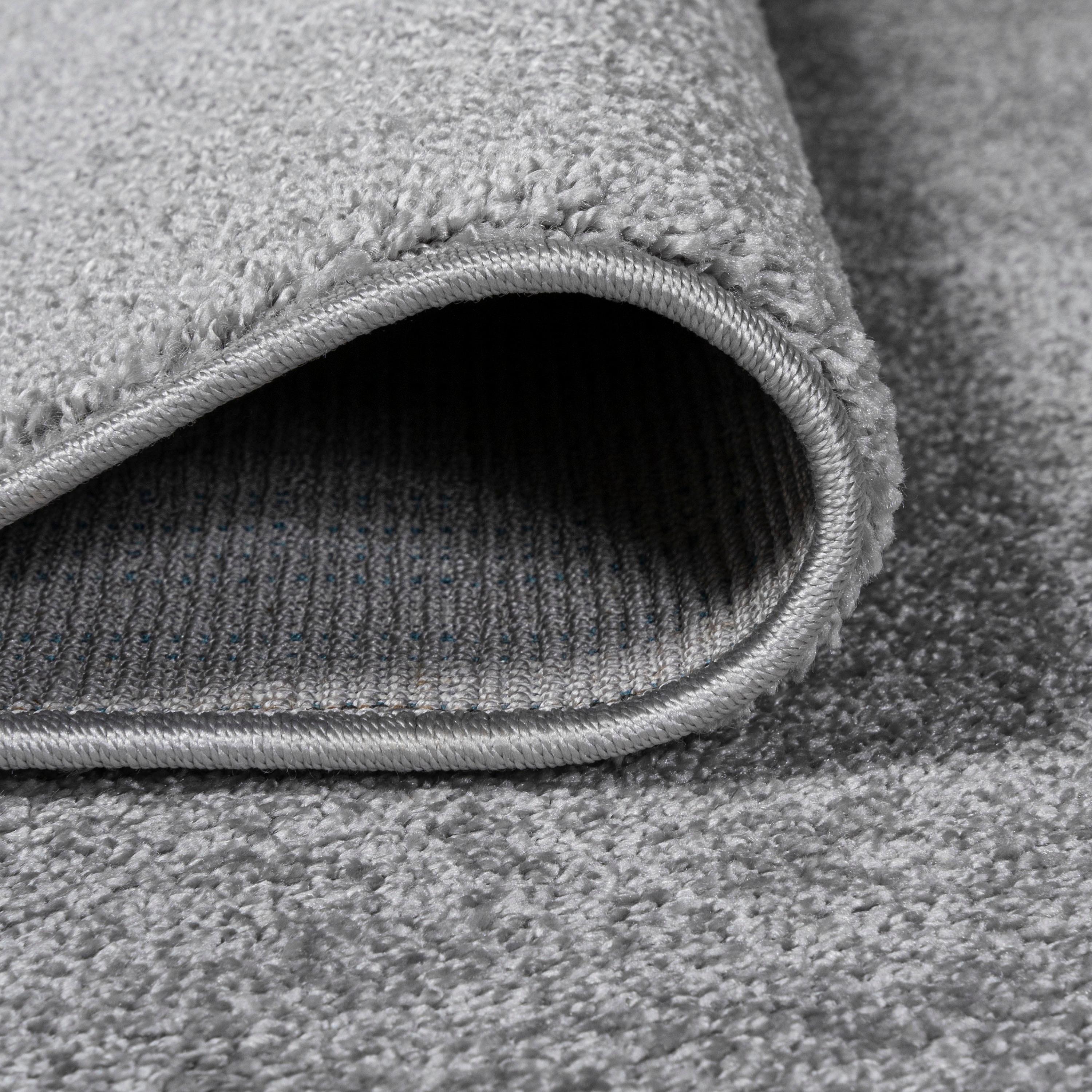 9' x 12' Haze Solid Low-Pile Area Rug, Light Gray - JONATHAN Y