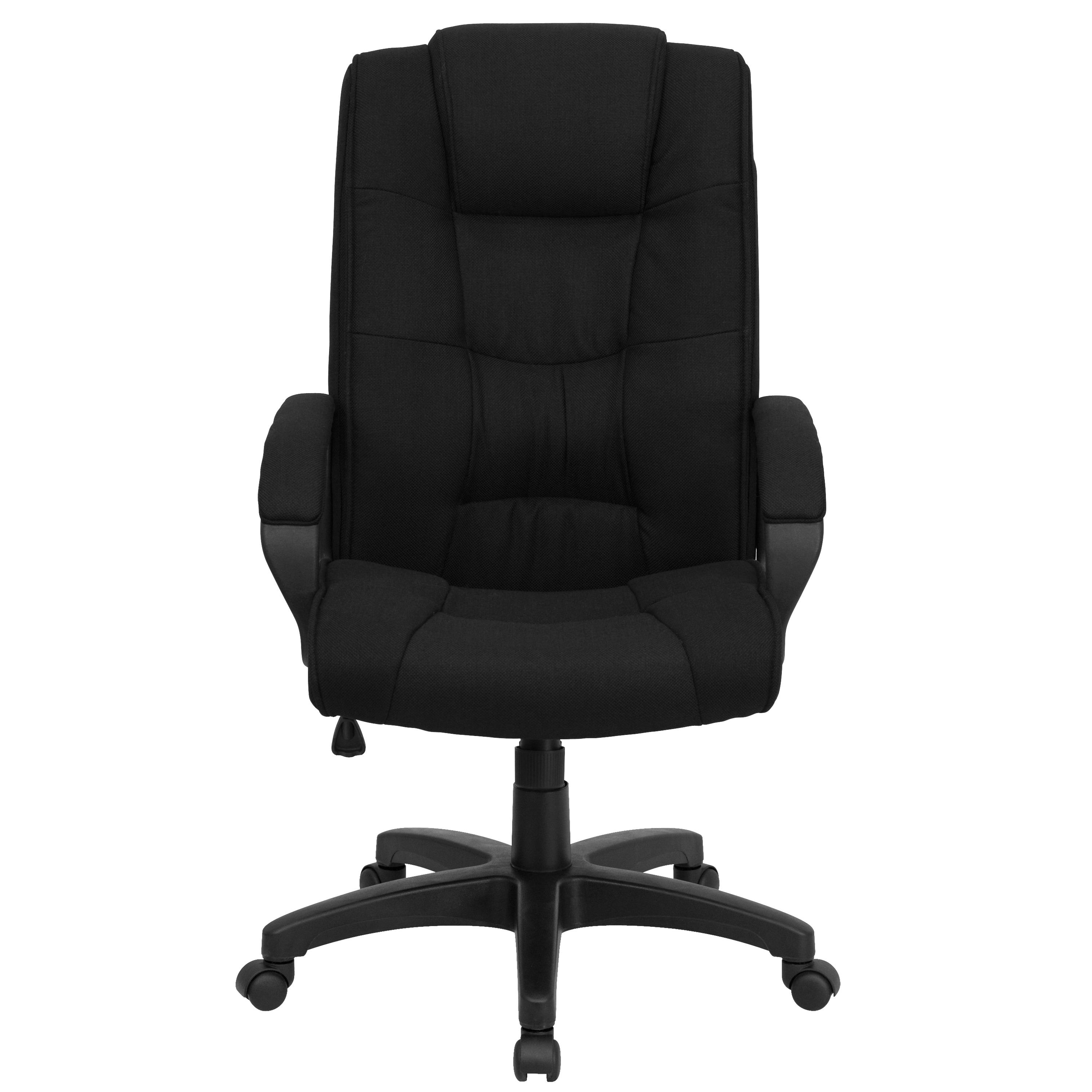 Flash Furniture Jessica High Back Black Fabric Executive Swivel Office Chair with Arms