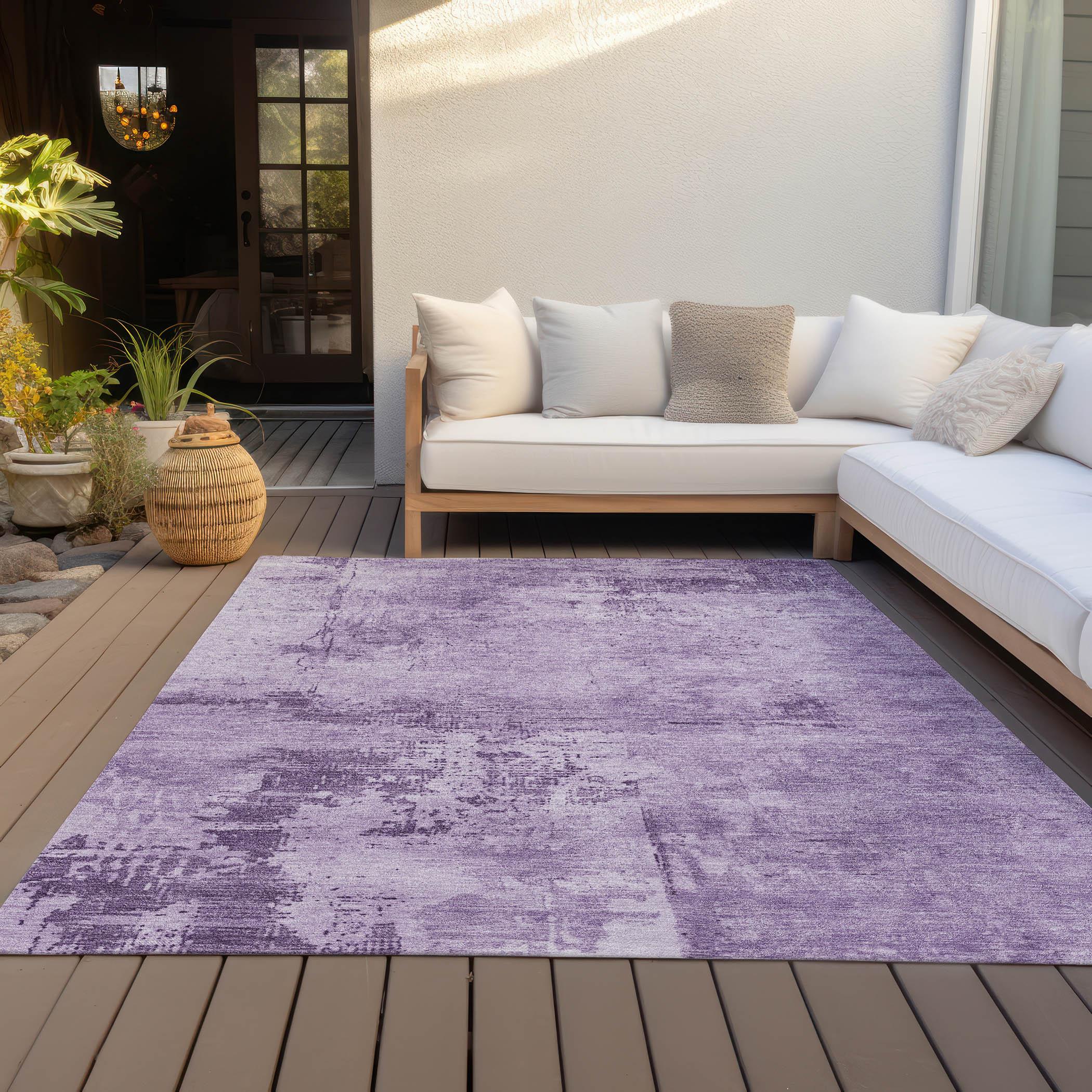 Machine Washable Indoor/Outdoor Chayden ACN1062 Lavender Rug