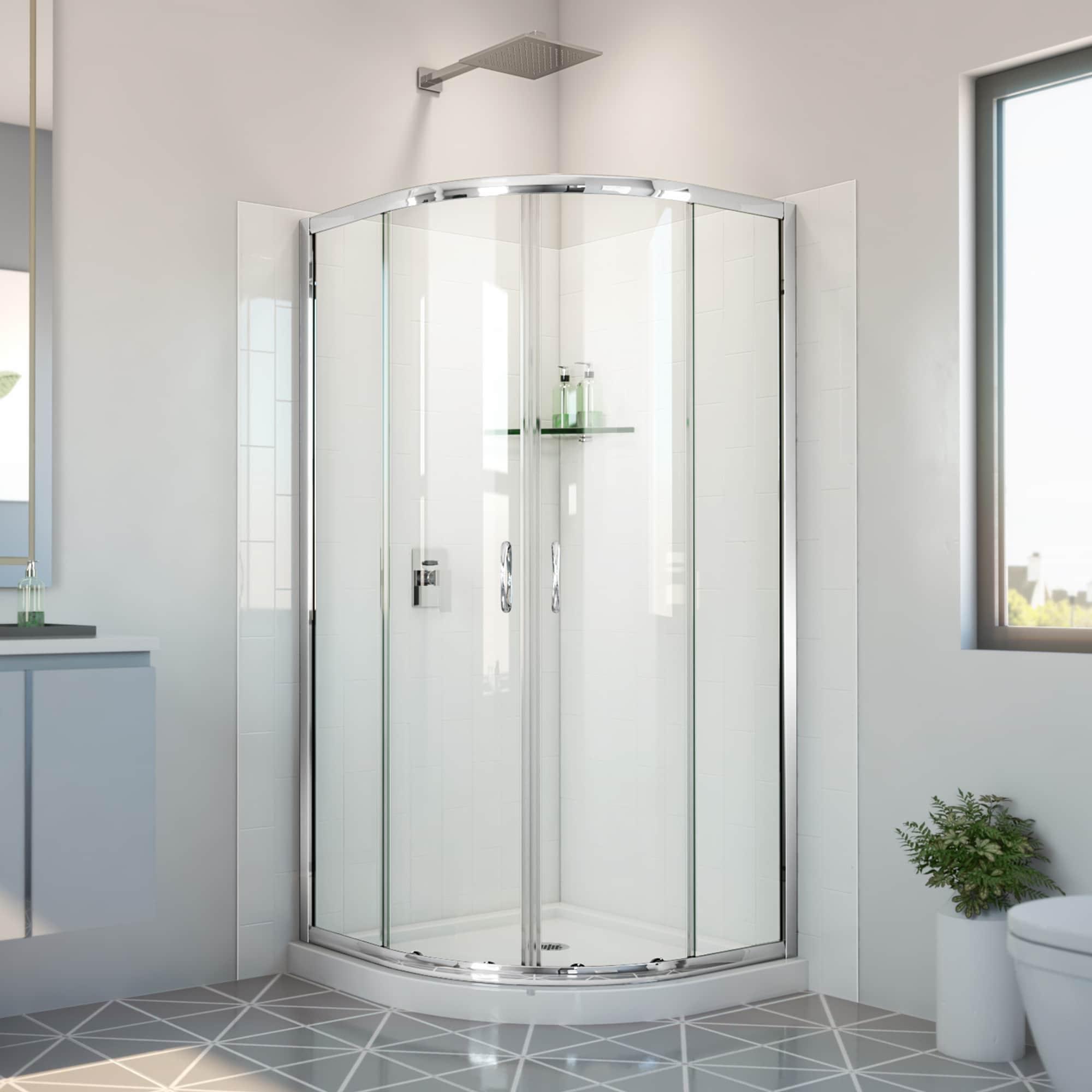 Dreamline Prime 36 In. X 36 In. X 78 3/4 In. H Shower Enclosure, Base, And White Wall Kit