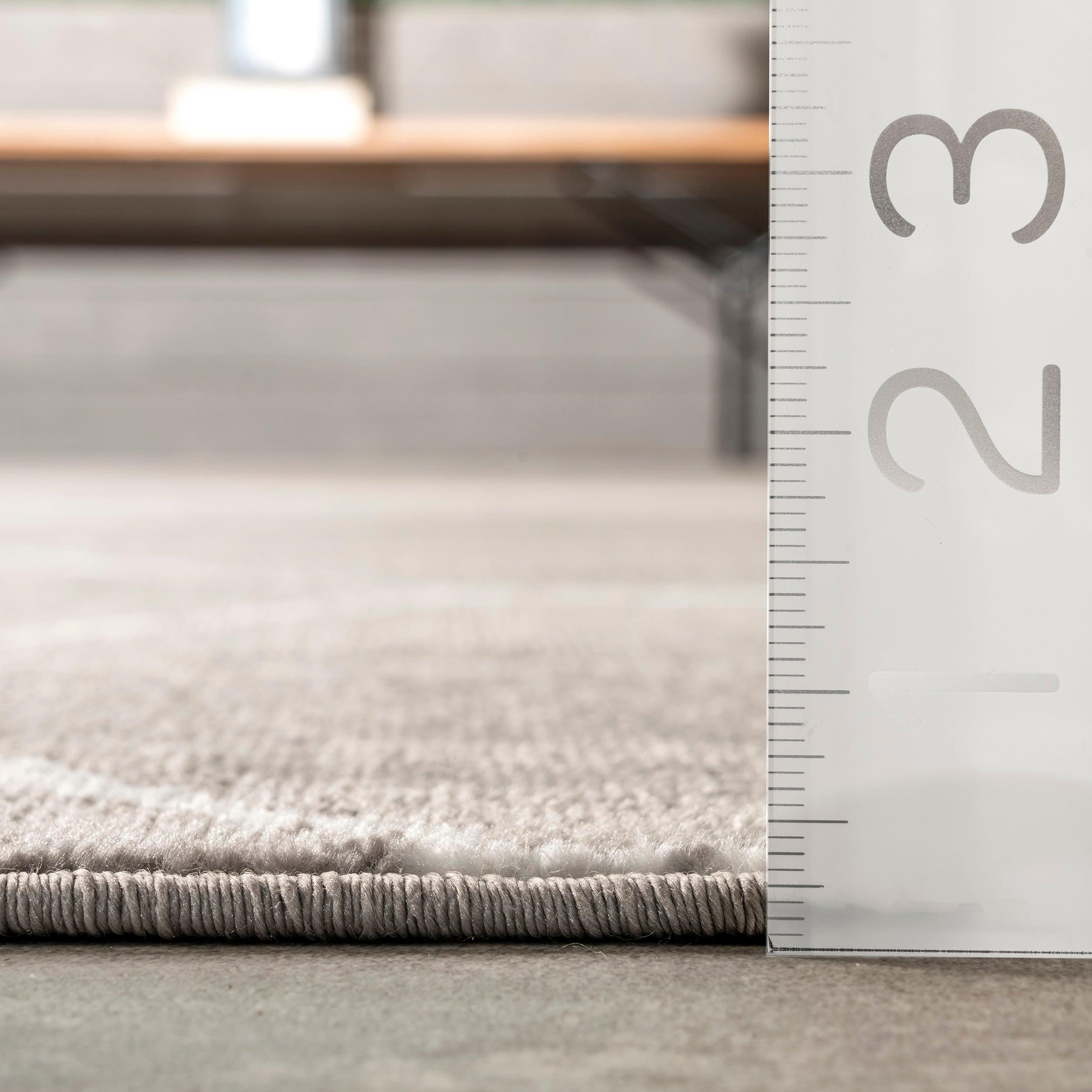 Nuloom Veronica Geometric 4x6 Indoor Area Rug for Living Room Bedroom Dining Room Kitchen, Grey/Ivory